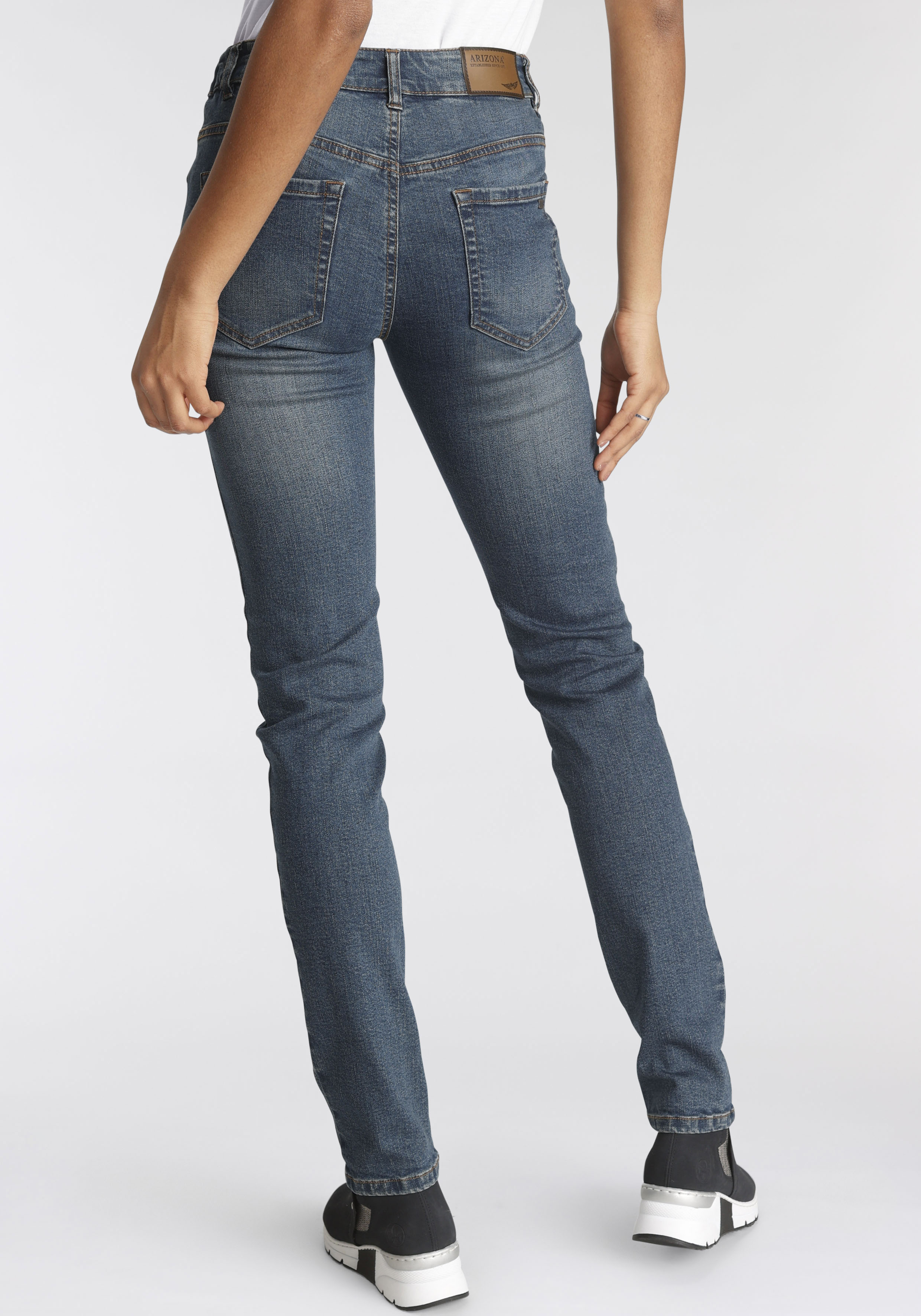 Arizona Slim-fit-Jeans Bund mit seitlichem Gummizugeinsatz High Waist günstig online kaufen