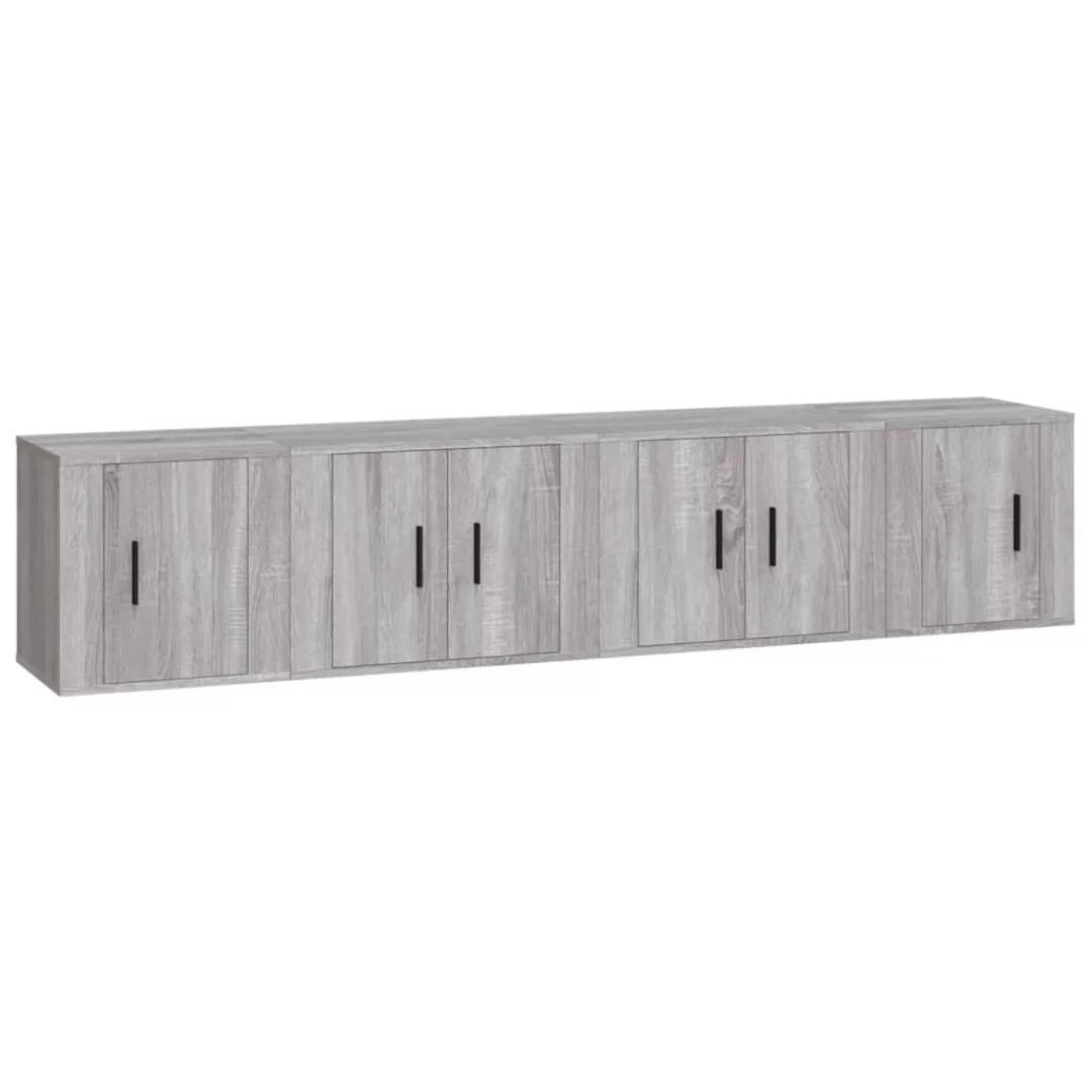 Vidaxl 4-tlg. Tv-schrank-set Grau Sonoma Holzwerkstoff günstig online kaufen