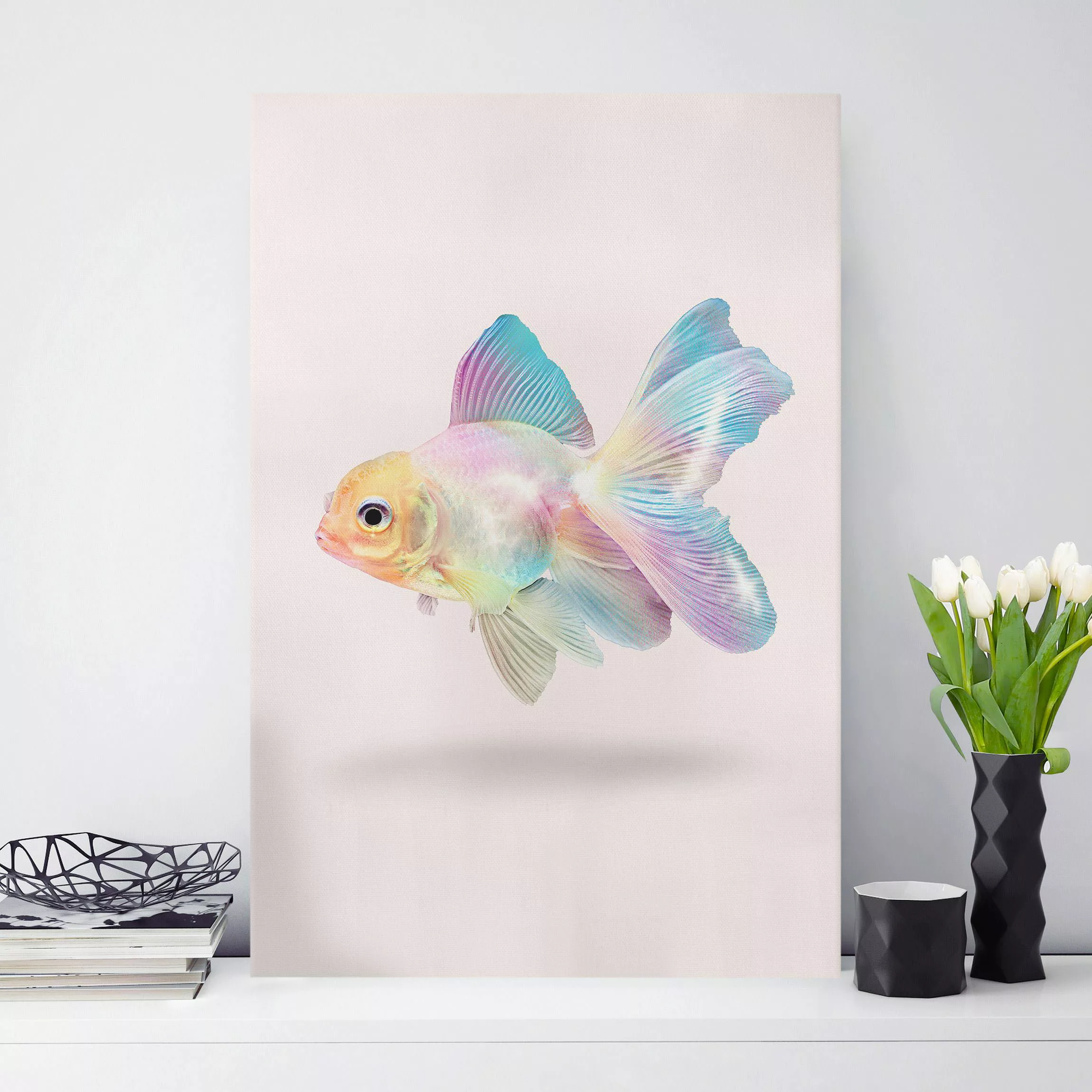 Leinwandbild Fisch in Pastell günstig online kaufen