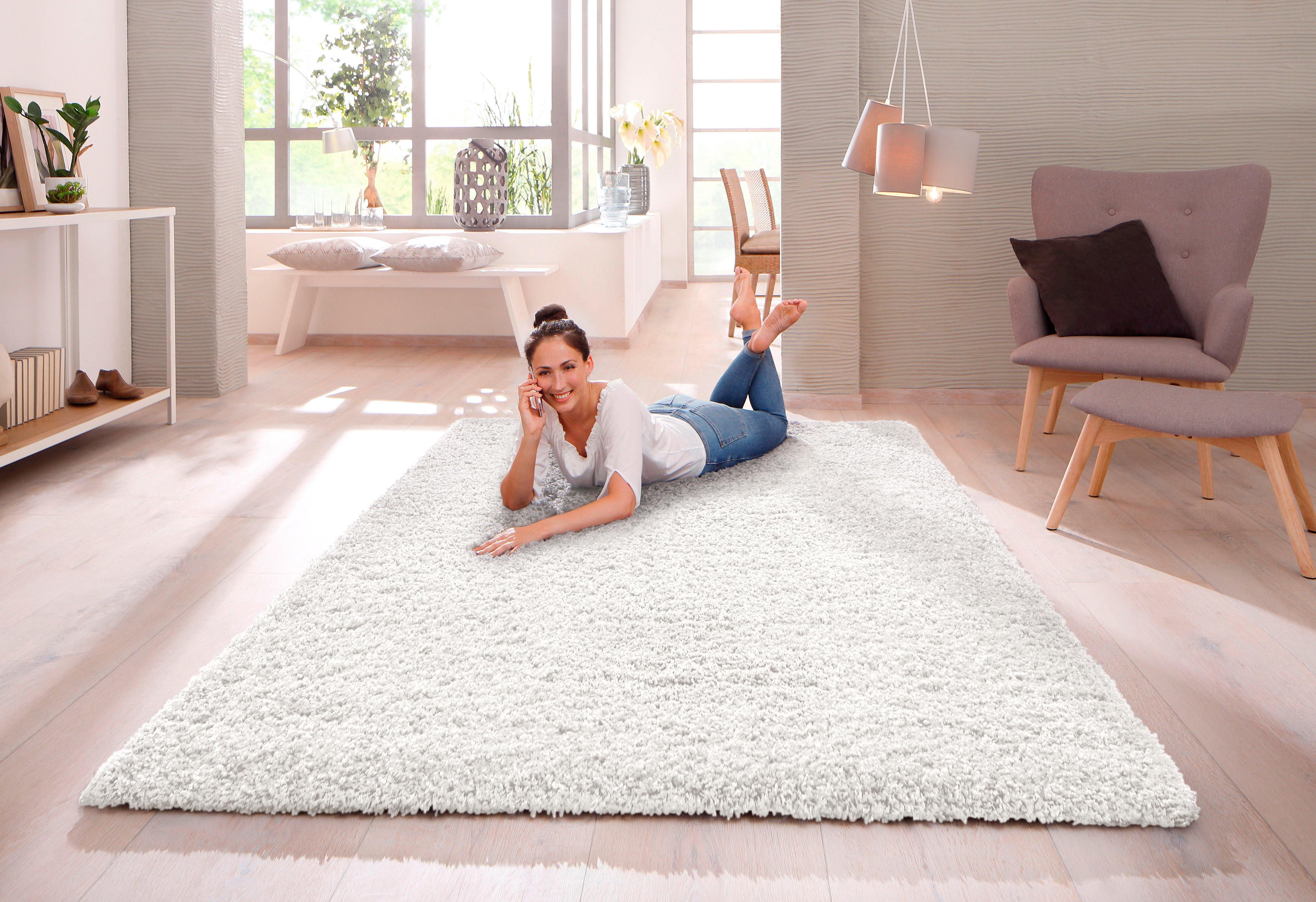 my home Hochflor-Teppich Viva, rechteckig, Höhe: günstig online kaufen