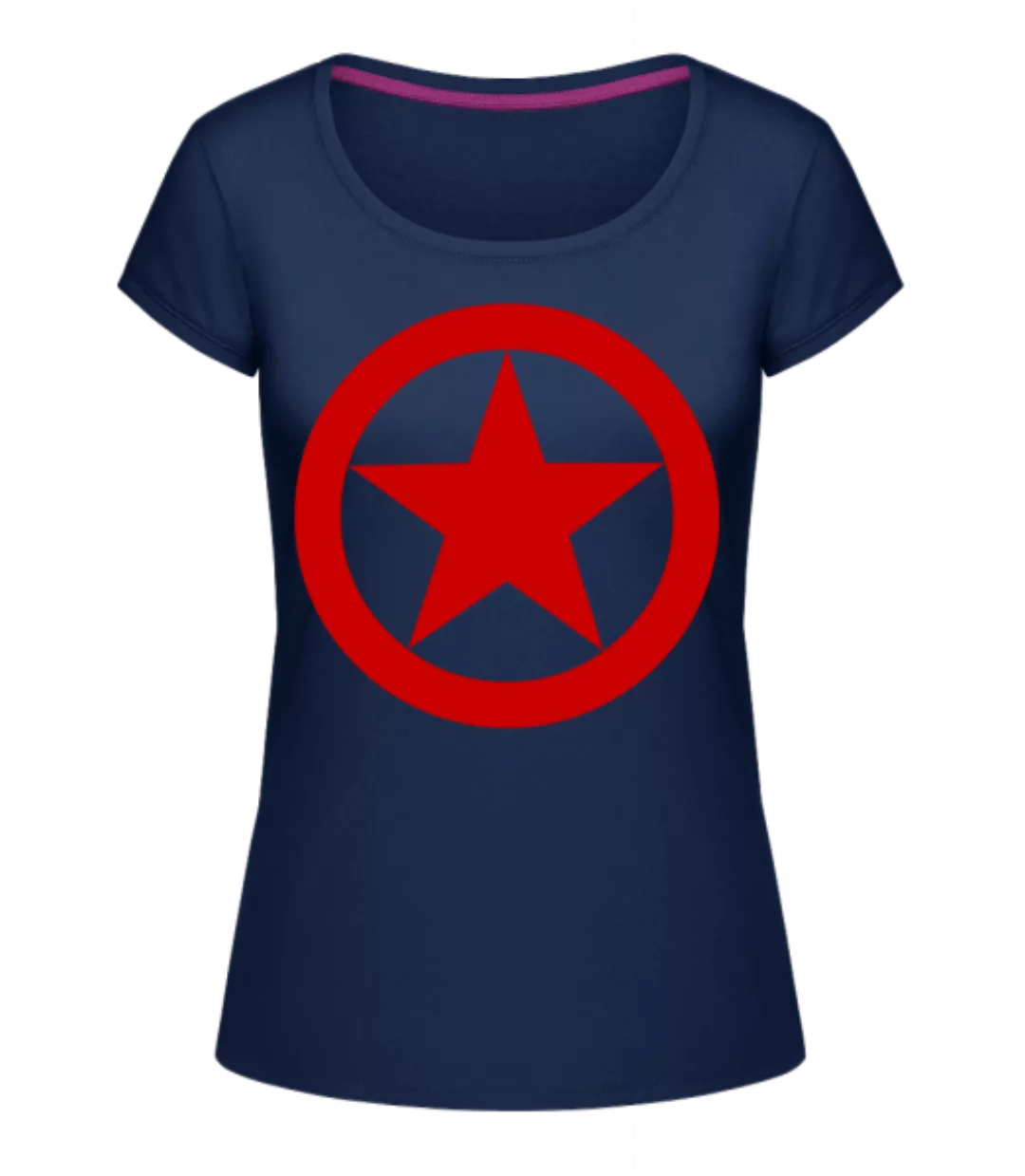 Stern im Kreis Logo · Frauen T-Shirt U-Ausschnitt günstig online kaufen