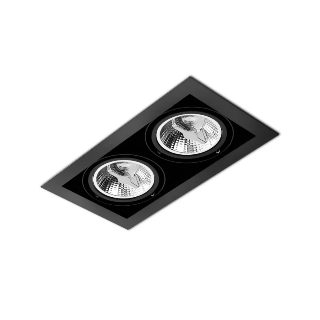 Spot SQUARES 111x2 230V Phase-Control Einbau-Schwarz Aufbau 35112-0000-U8-P günstig online kaufen