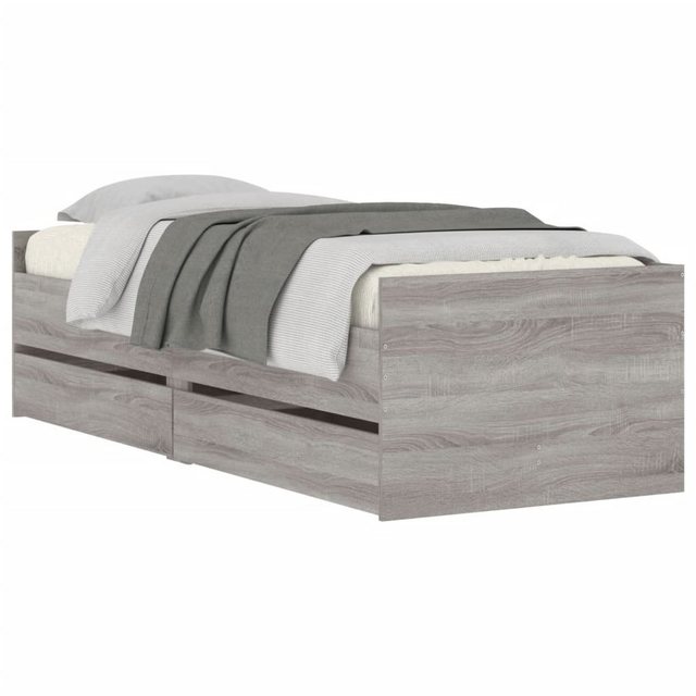 vidaXL Bett Bett mit Schubladen Grau Sonoma 75x190 cm günstig online kaufen