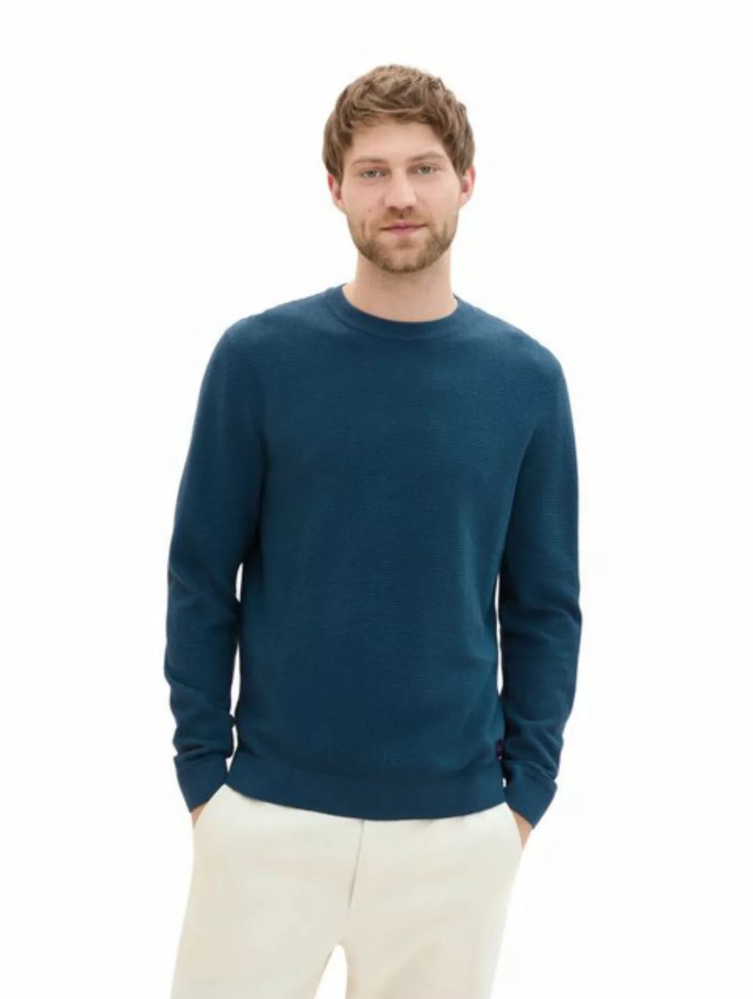 TOM TAILOR Strickpullover mit Logo-Badge an der Seite günstig online kaufen