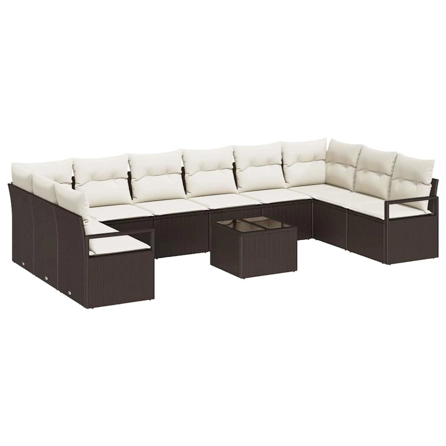 vidaXL Garten-Sofa-Set 11-Tlg Braun Poly Rattan 3346568 günstig online kaufen