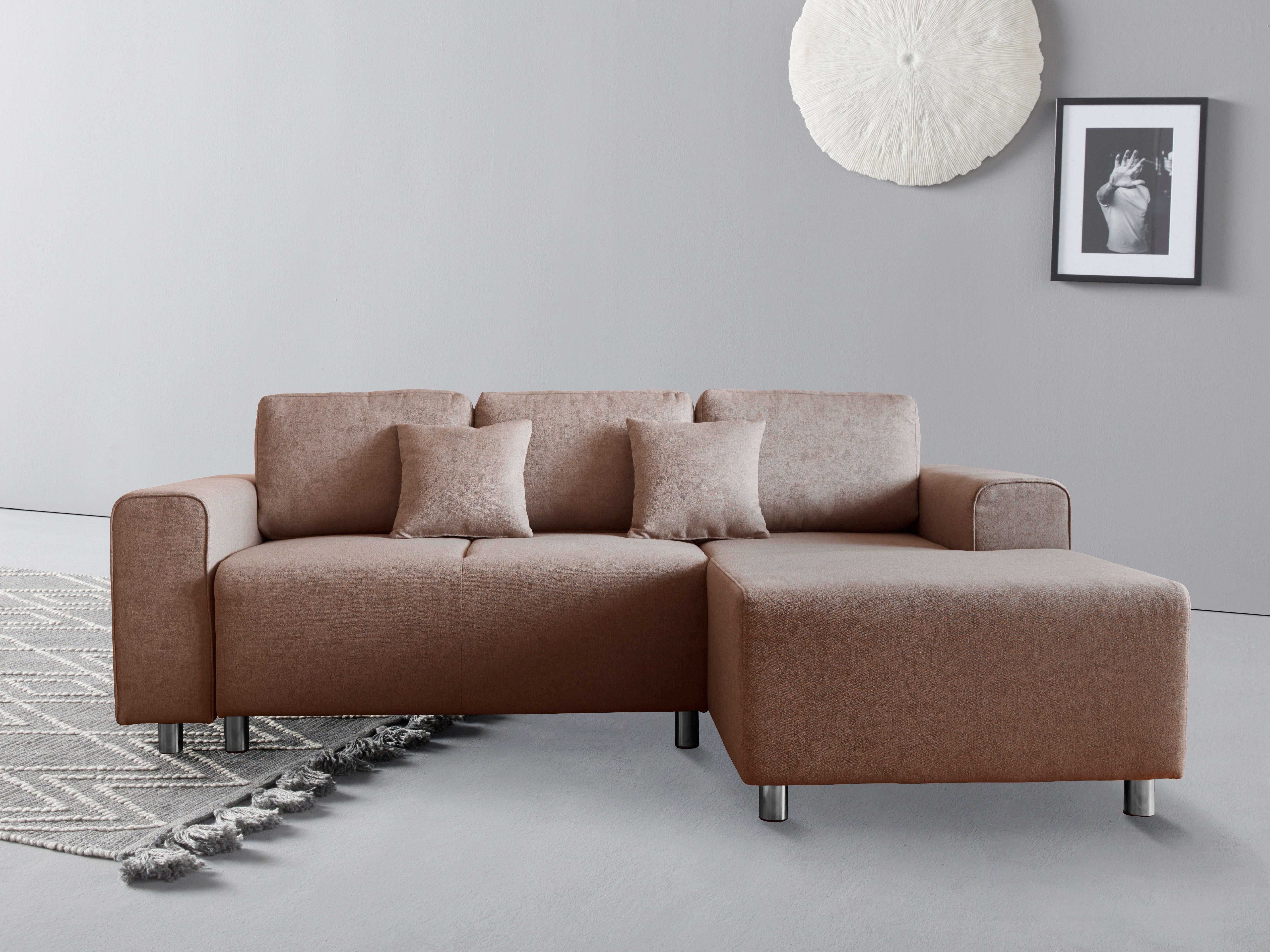 Home affaire Ecksofa "Györ", L-Form, wahlweise mit Bettfunktion und Bettkas günstig online kaufen