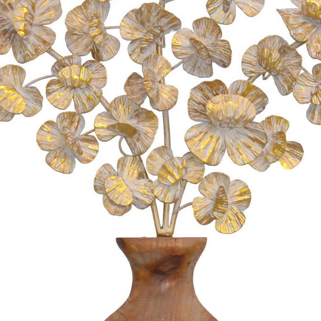 Deko Wandbild mit Vasen Motiv Metall und Massivholz günstig online kaufen