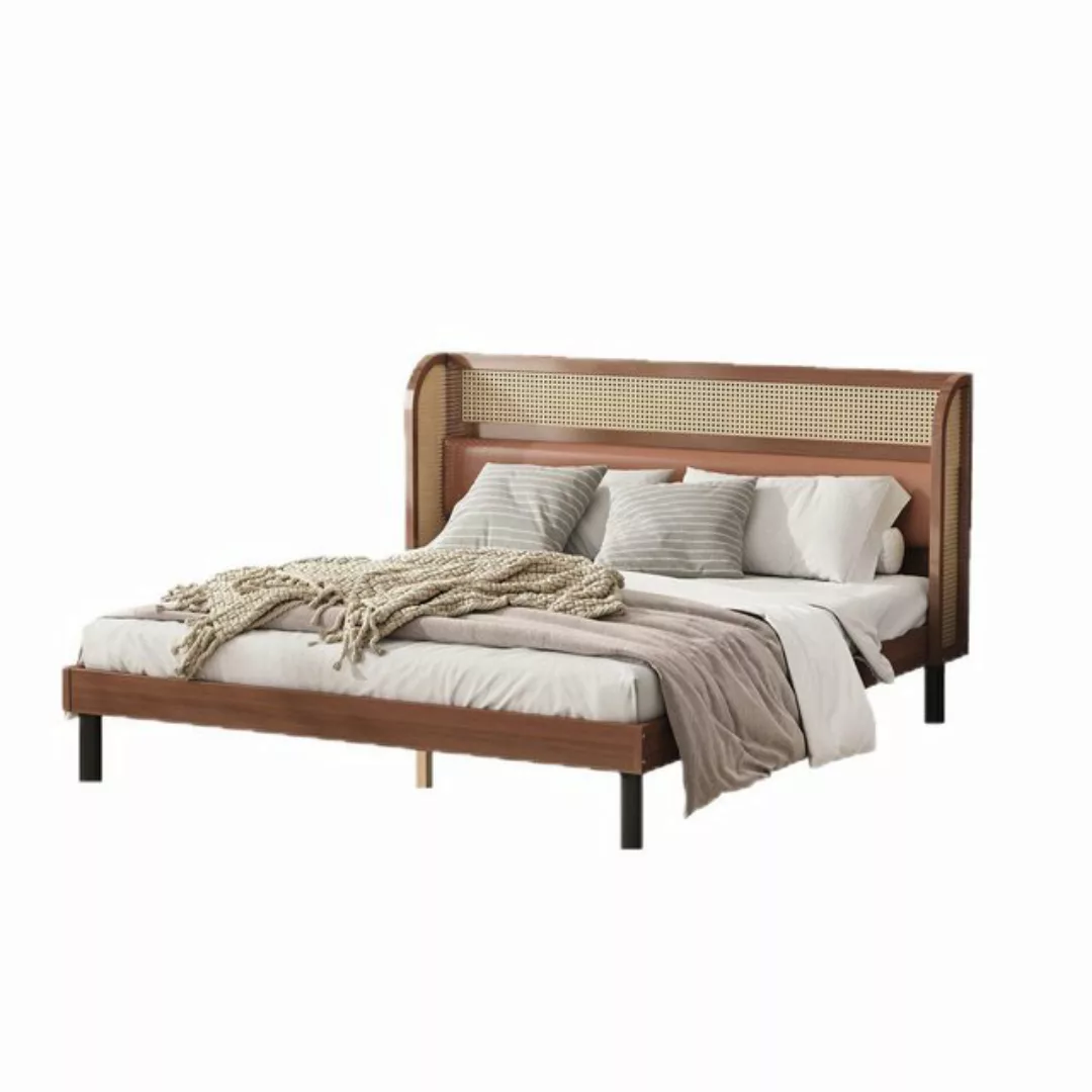 TavilaEcon Funktionsbett Plattform-Doppelbett Holzbett mit PU-Polster und R günstig online kaufen