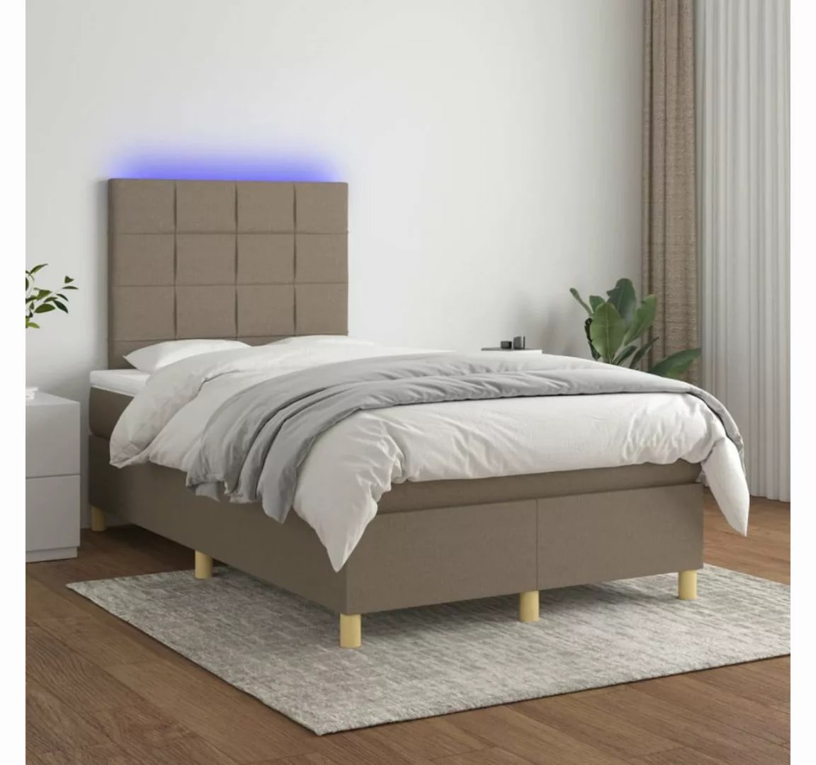 vidaXL Boxspringbett Bett Boxspringbett mit Matratze & Topper & LED (120 x günstig online kaufen