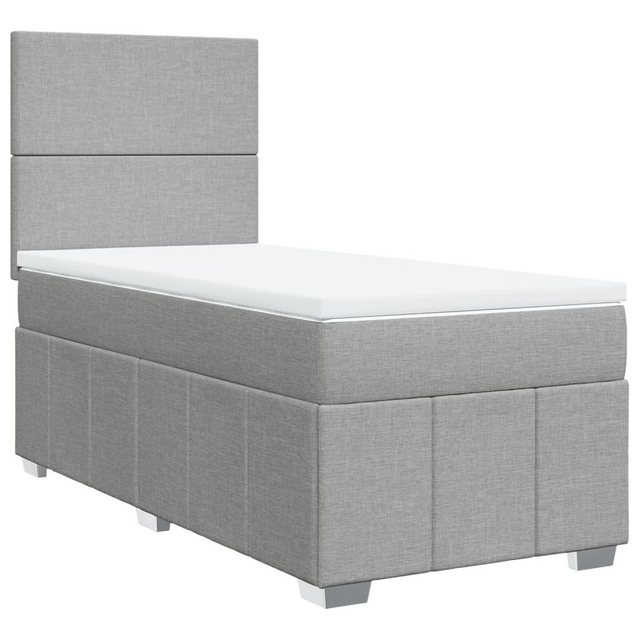 vidaXL Boxspringbett, Boxspringbett mit Matratze Hellgrau 100x200 cm Stoff günstig online kaufen