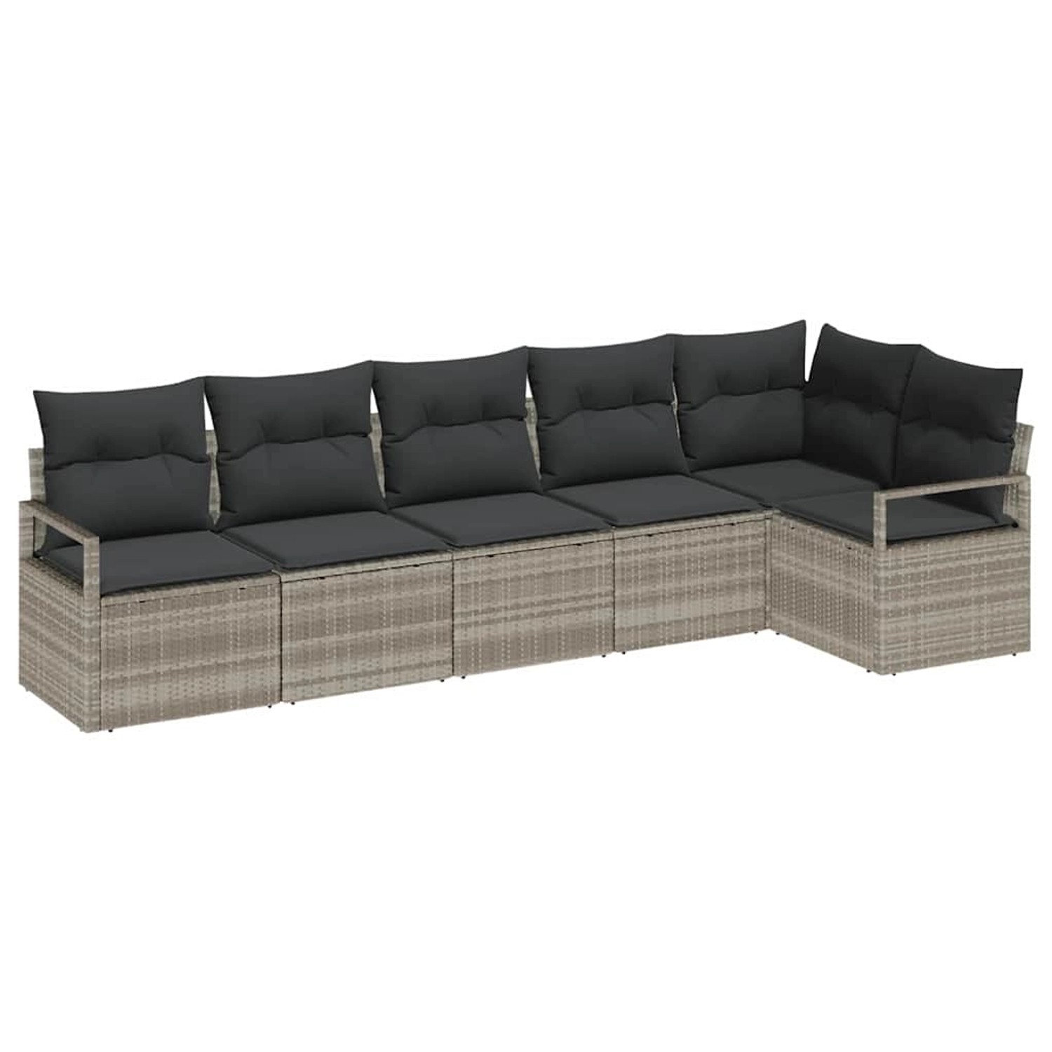 vidaXL 6-Teiliges Garten-Sofa-Set mit Kissen Hellgrau Poly Rattan 3346402 günstig online kaufen