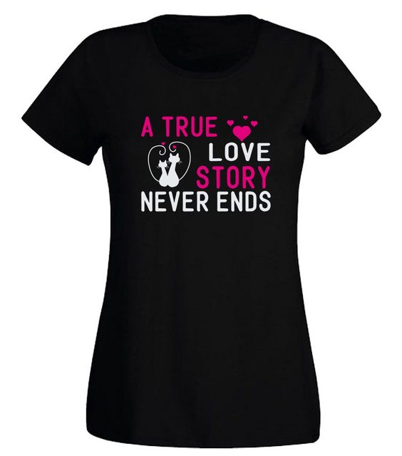 G-graphics T-Shirt Damen T-Shirt - A true Love Story never ends Slim-fit, m günstig online kaufen