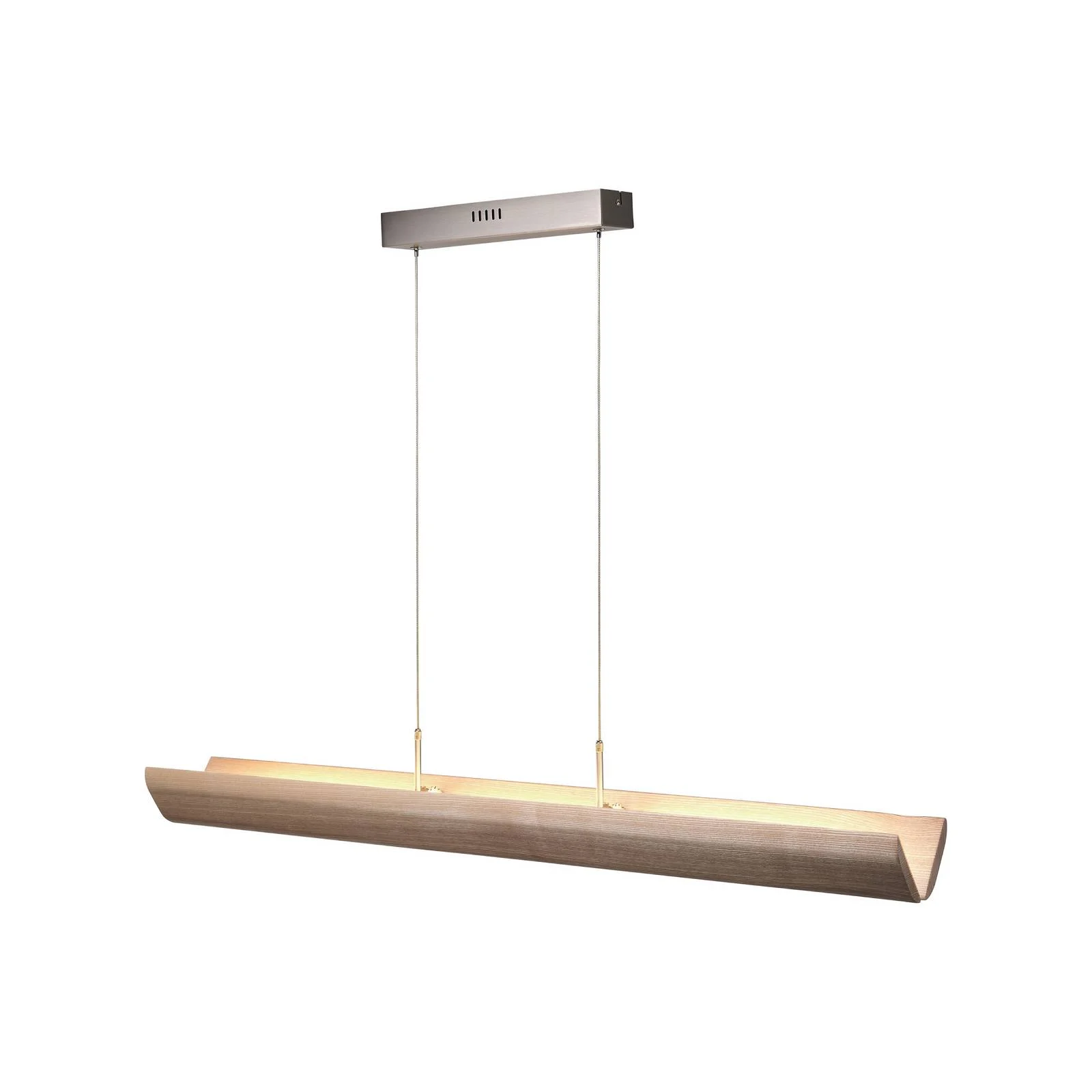 LED-Hängelampe Monterra, Länge 132 cm, braun, Holz günstig online kaufen