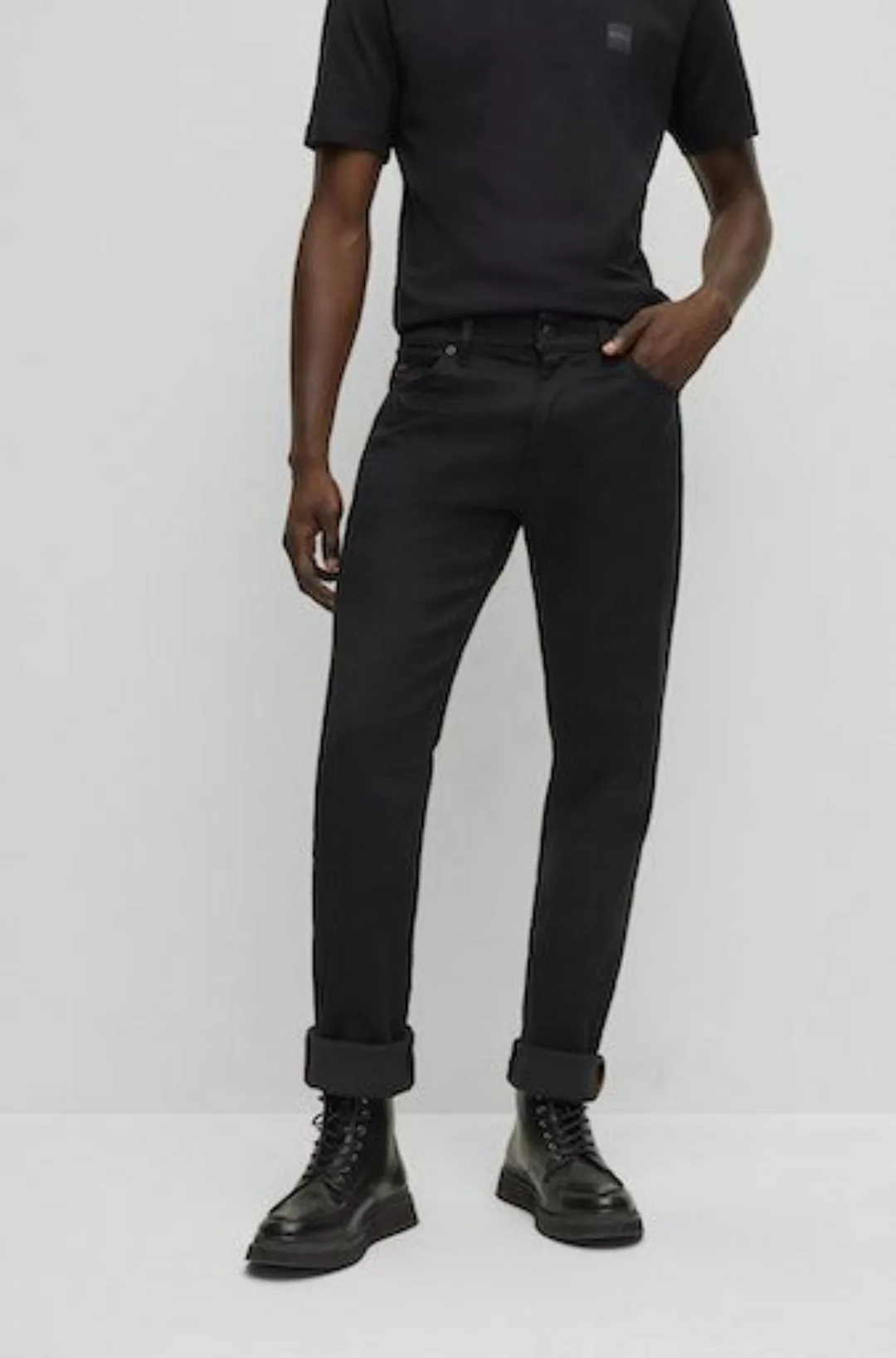 BOSS ORANGE Slim-fit-Jeans Maine BC-L-C mit Leder-Badge günstig online kaufen