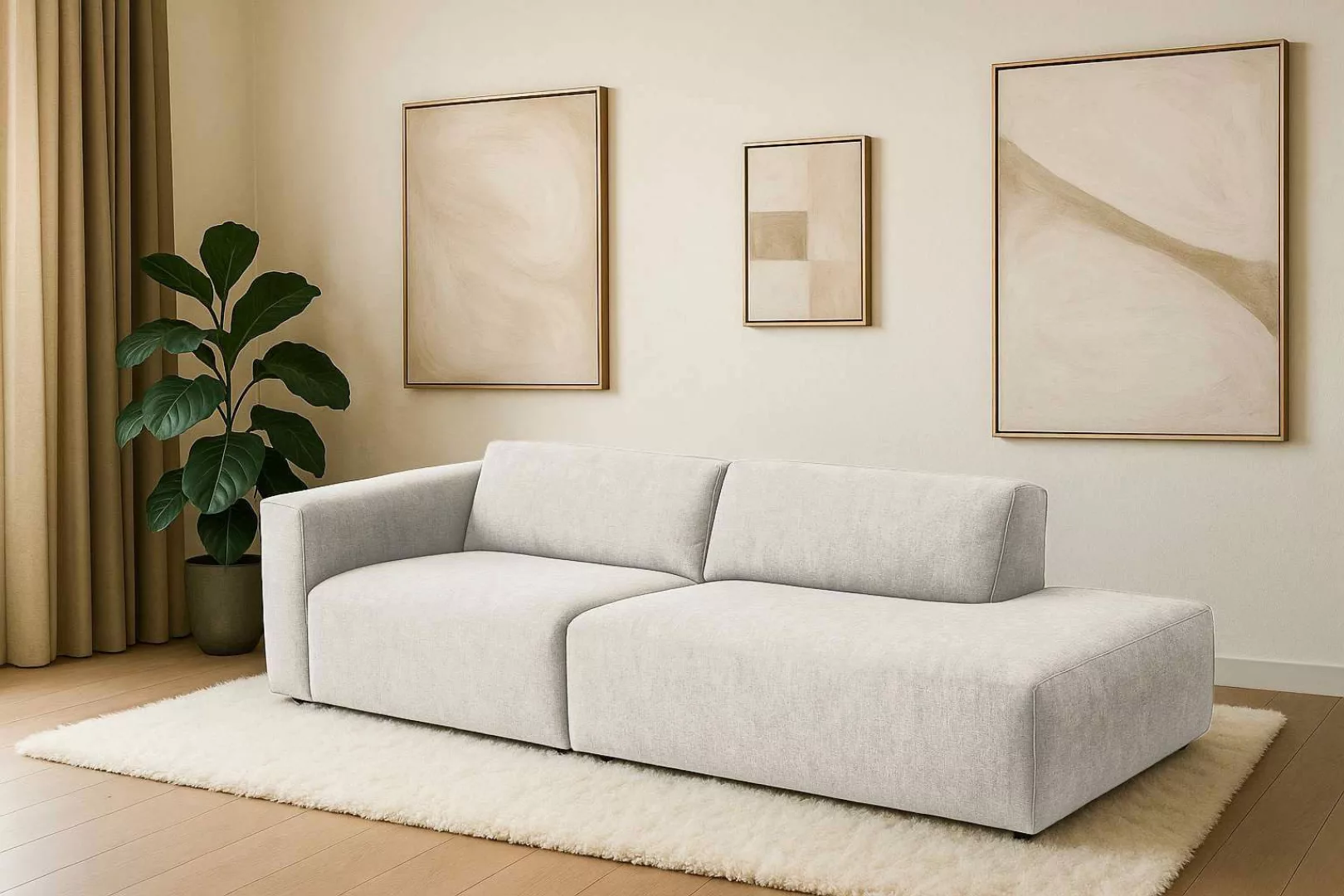 andas 2-Sitzer "Noord mit Kedernaht, Breite 227 cm", mit Kedernaht, Breite günstig online kaufen