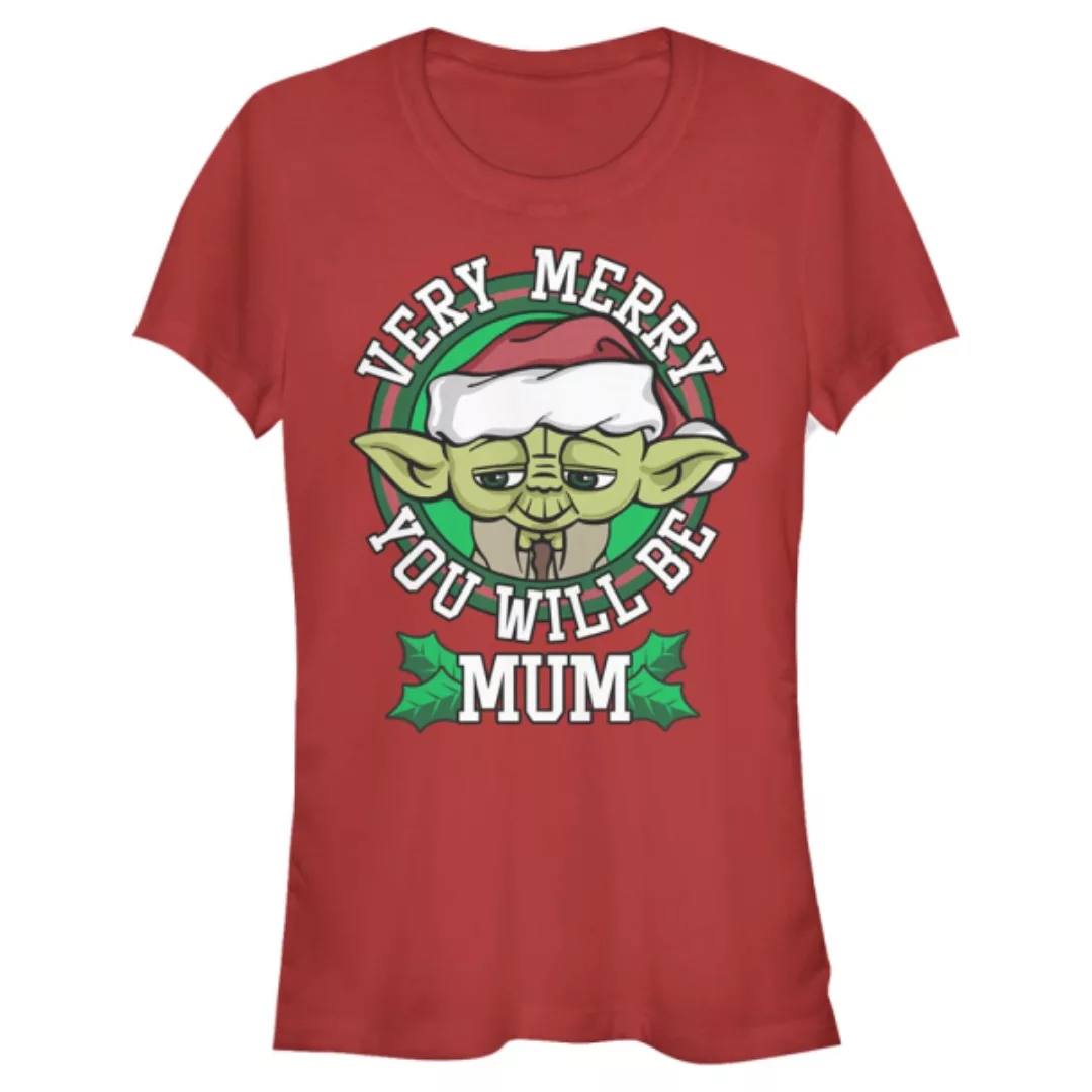 Star Wars - Yoda Merry Mum - Weihnachten - Frauen T-Shirt günstig online kaufen