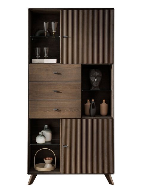 Casamia Schranksystem Wohnwand 3-tlg. Massivholz B 290 H 209cm Varese Kernb günstig online kaufen