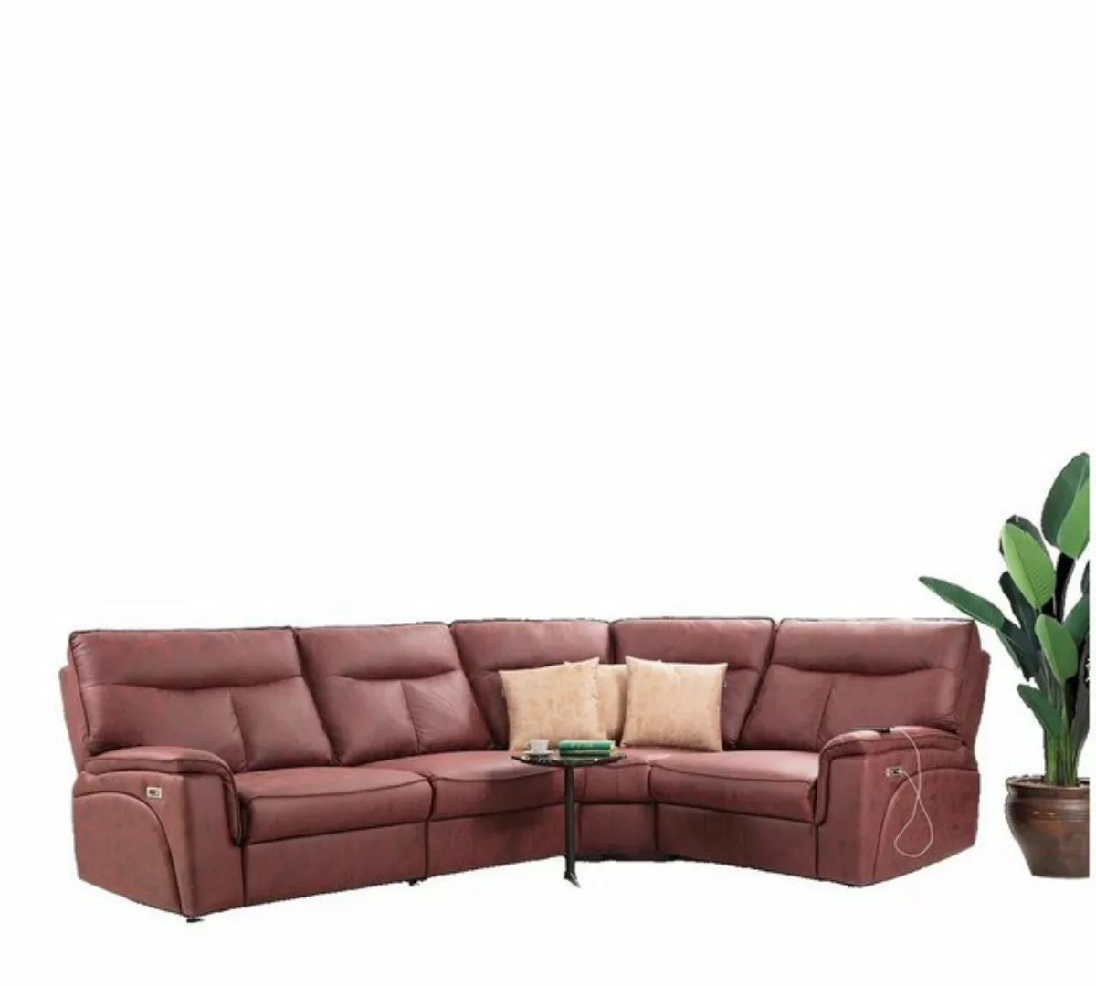 JVmoebel Ecksofa Luxus Ecksofa Rot Sofa Couch L-Form Modern Polstermöbel, 4 günstig online kaufen