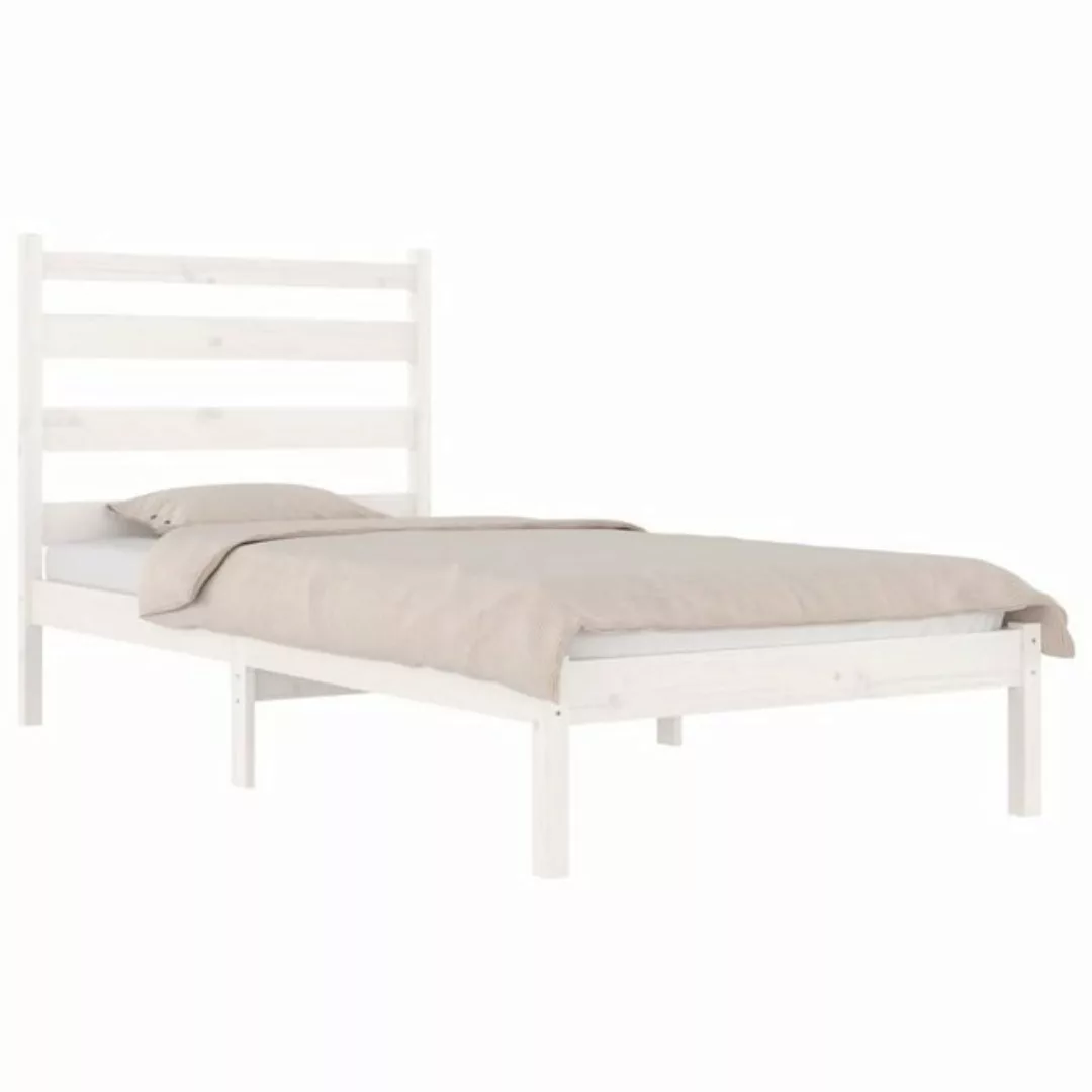 vidaXL Bett Massivholzbett Weiß Kiefer 90x190 cm günstig online kaufen