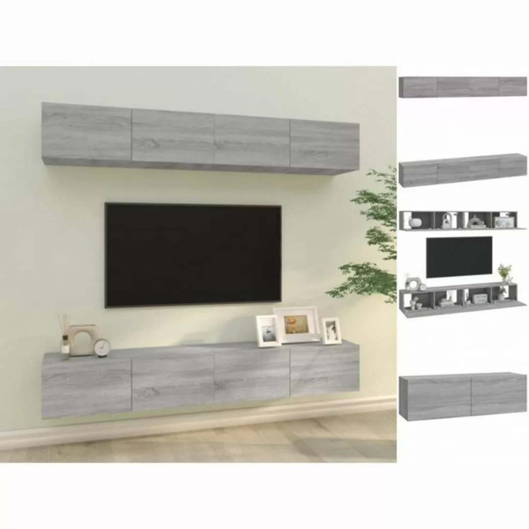 Vidaxl Tv-wandschränke 4 Stk. Grau Sonoma 100x30x30 Cm günstig online kaufen