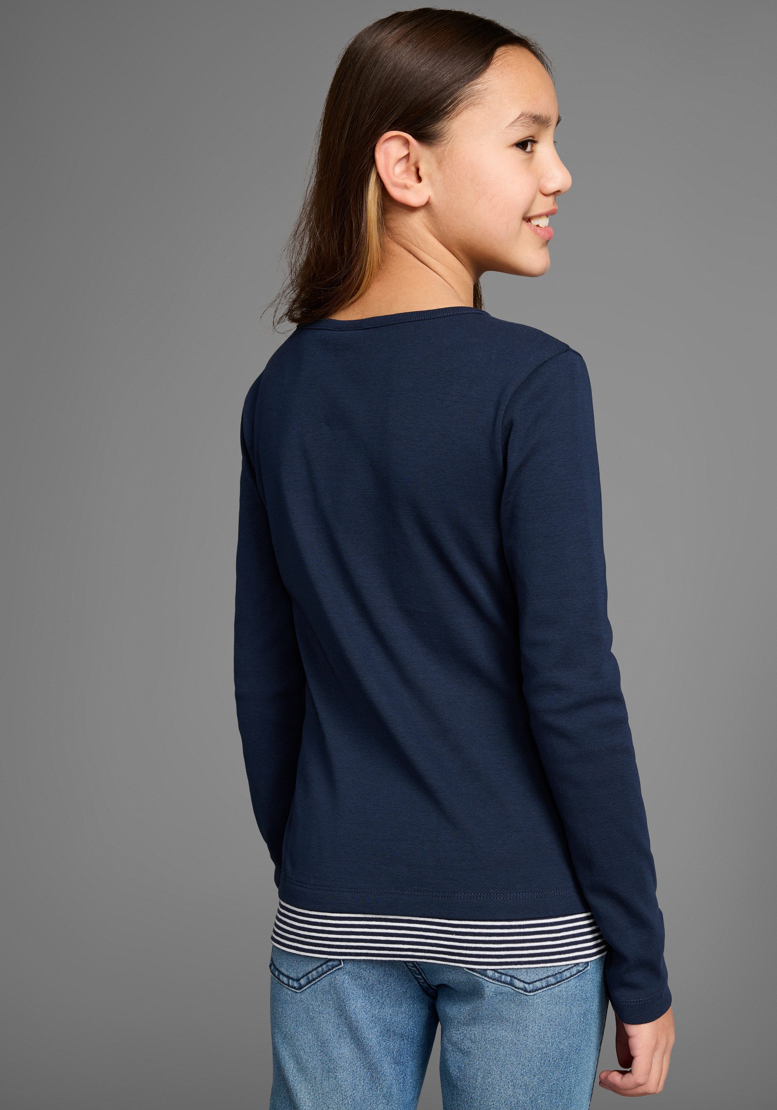 KangaROOS Langarmshirt Ripp-Shirt in Lagenoptik modische günstig online kaufen