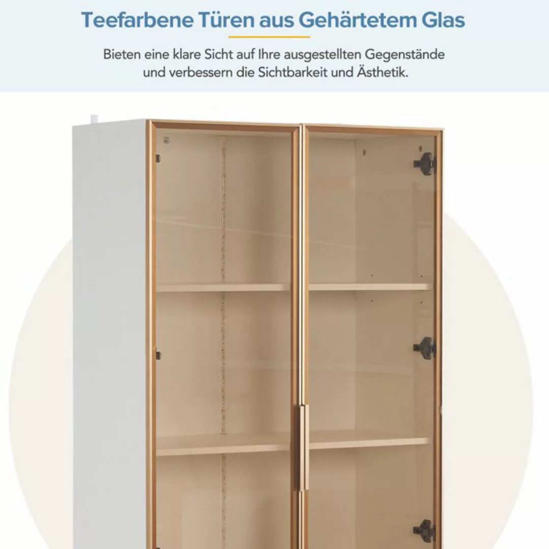 Gotagee Glasvitrine Glas Vitrine Hochschrank Badezimmerschrank LED Beistell günstig online kaufen