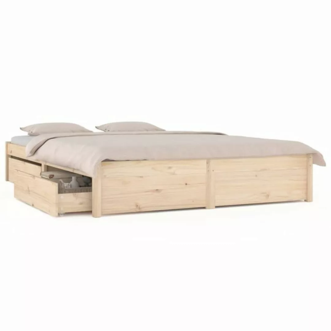 vidaXL Bettgestell Bett mit Schubladen 160x200 cm Doppelbett Bett Bettrahme günstig online kaufen