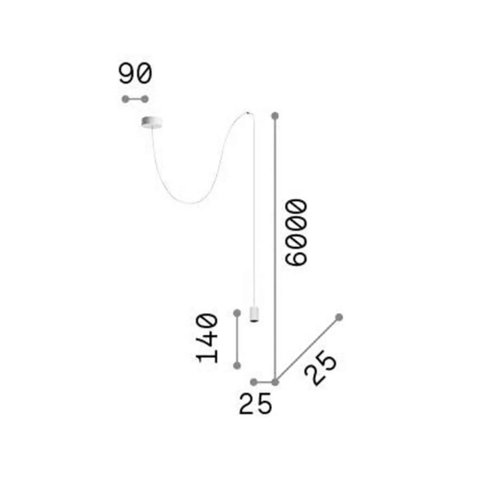 Ideal Lux LED-Hängeleuchte Archimede Cilindro, weiß, Metall günstig online kaufen