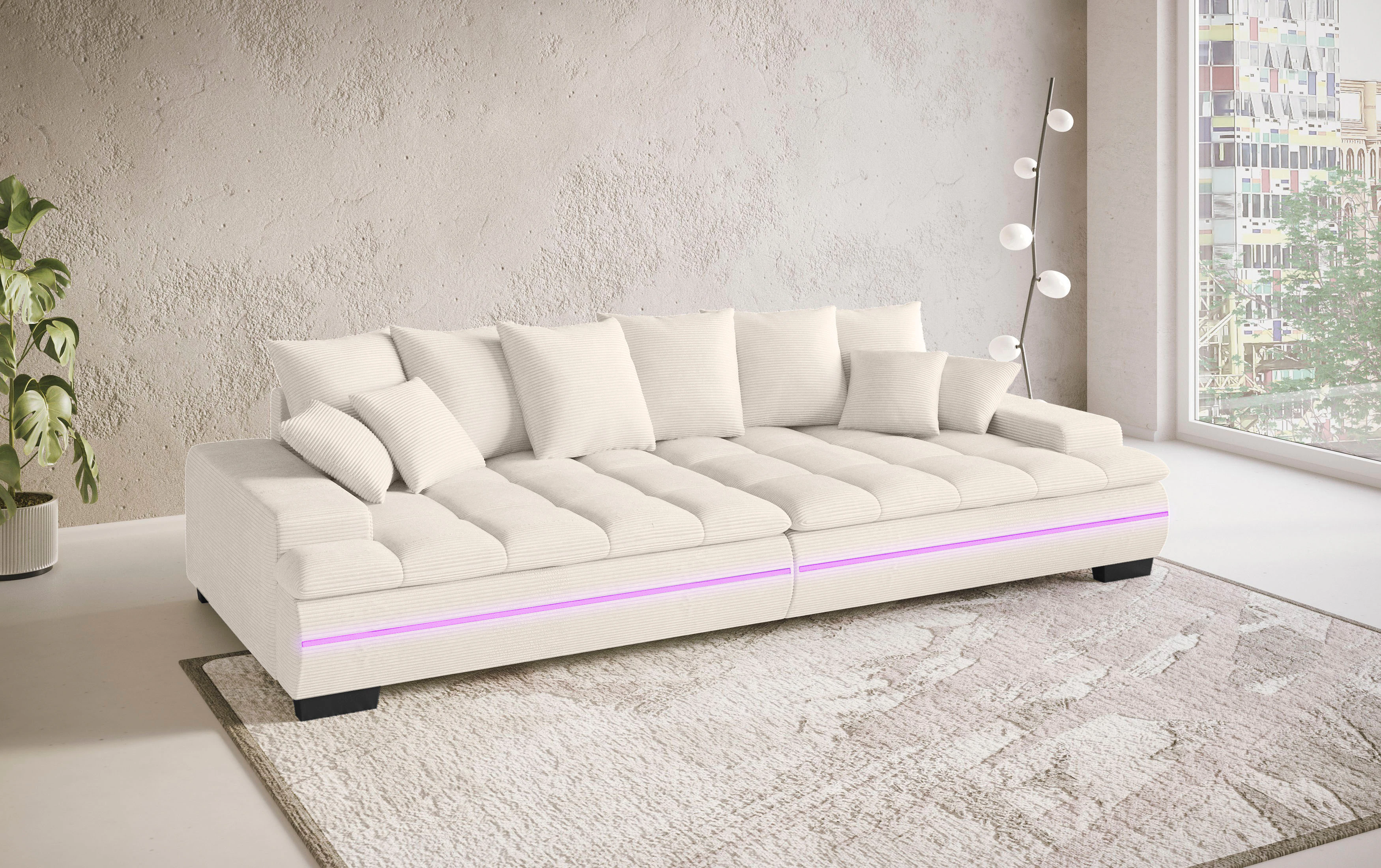 Mr. Couch Big-Sofa "Haiti II", RGB-LED Beleuchtung, Kaltschaumpolsterung, b günstig online kaufen