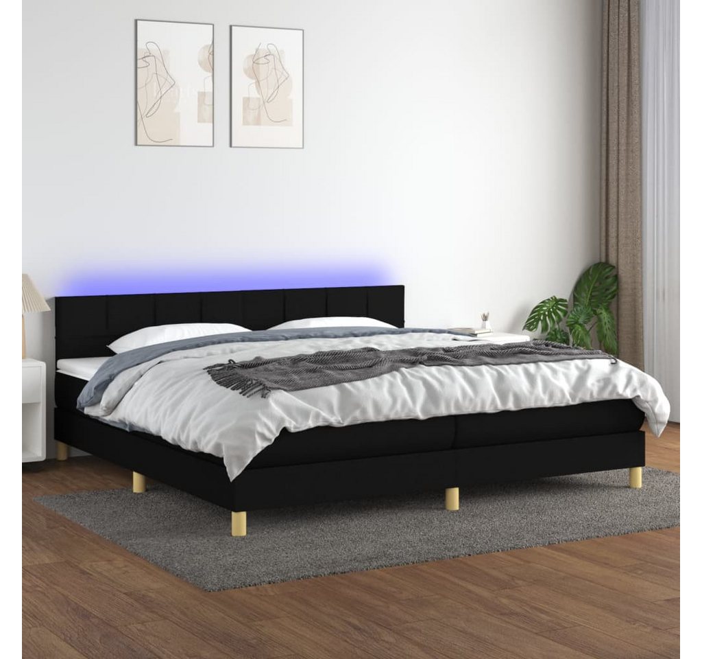 vidaXL Boxspringbett Boxspringbett mit Matratze LED Dunkelgrau 200x200 cm S günstig online kaufen