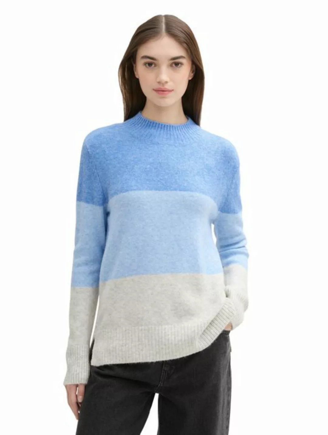 TOM TAILOR Denim Strickpullover mit Colour Blocking günstig online kaufen