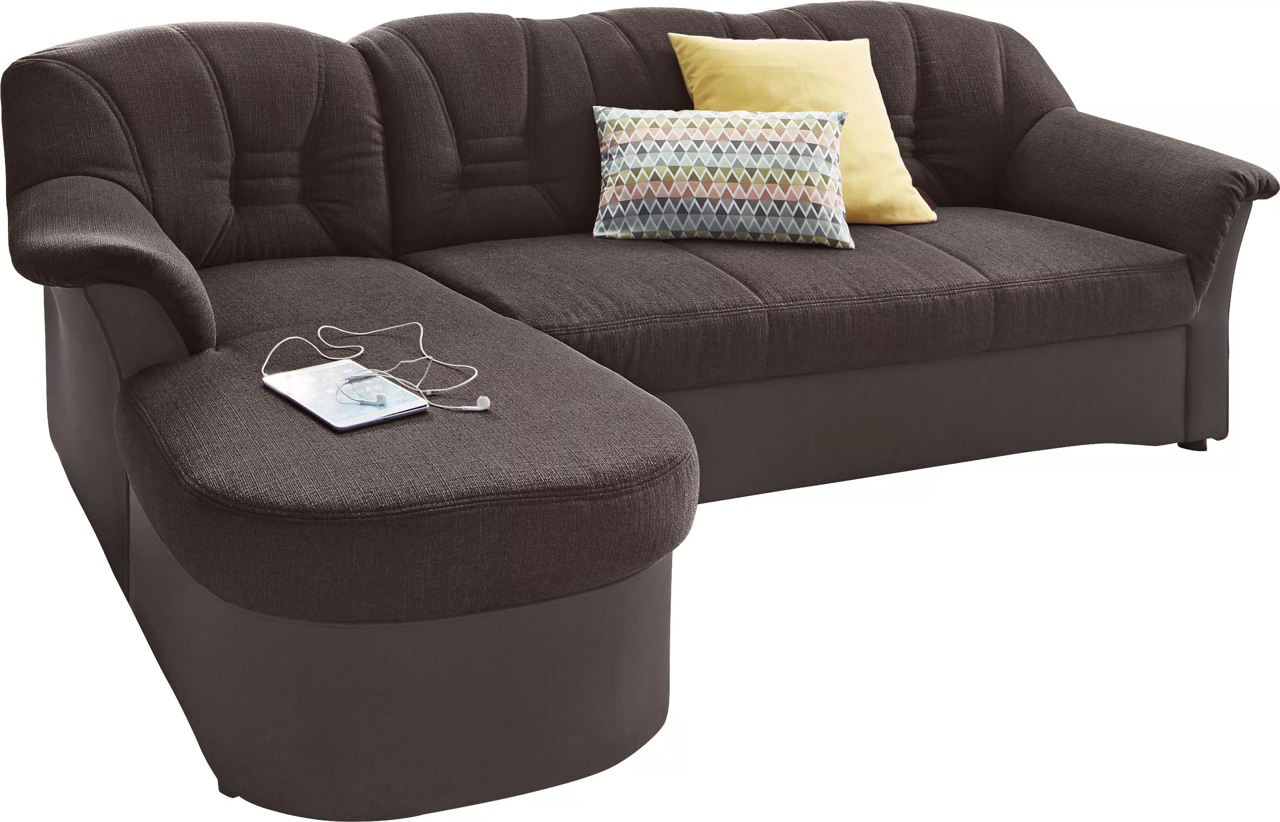 DOMO collection Ecksofa "Elva L-Form", wahlweise mit Bettfunktion und Feder günstig online kaufen