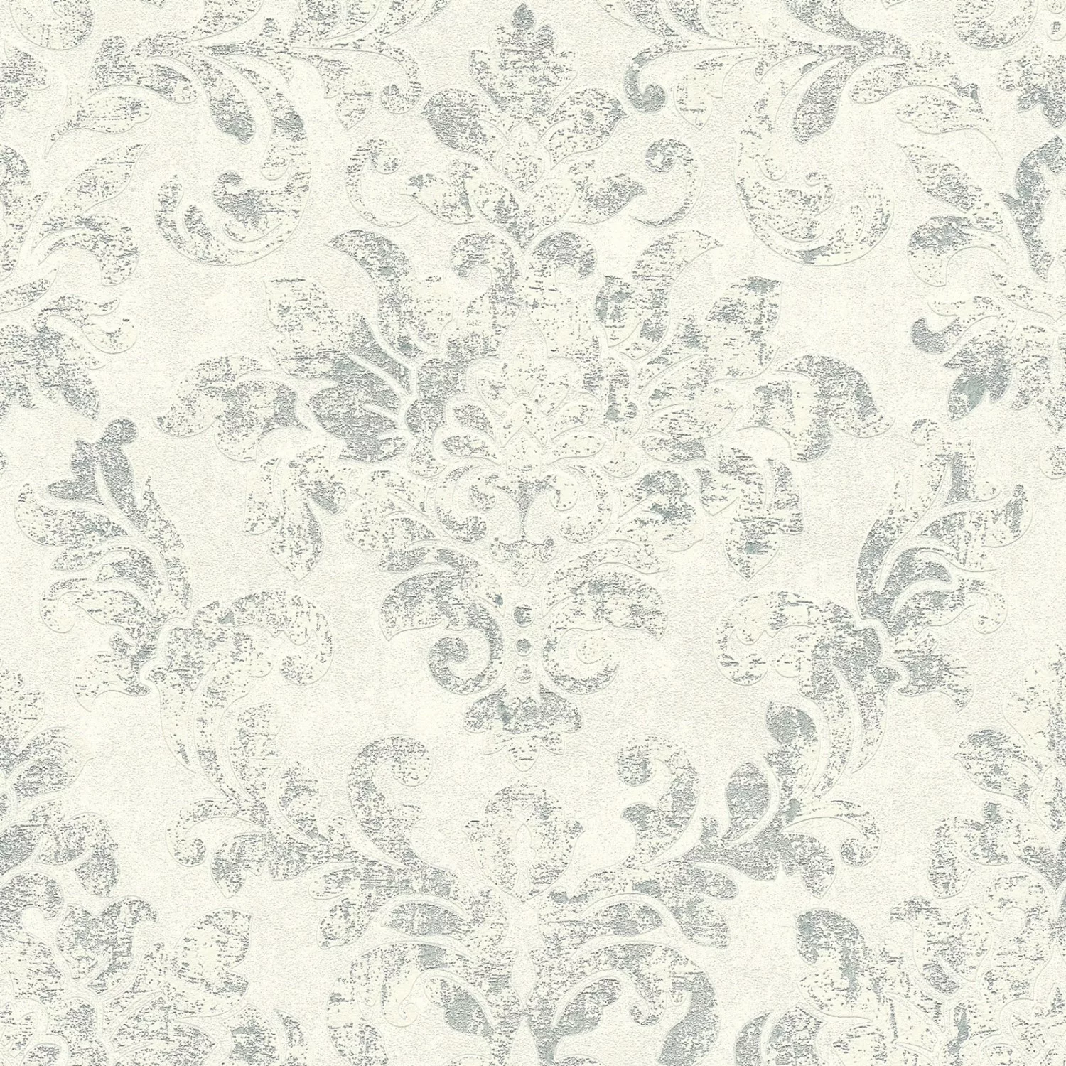 A.S. Création Tapete Barockmuster Weiß und Silber 53 cm x 10,05 m AS-374134 günstig online kaufen