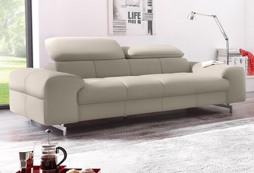 COTTA 3-Sitzer »Chef«, Big-Sofa mit Kopfteilverstellung, edle Metallkufen günstig online kaufen