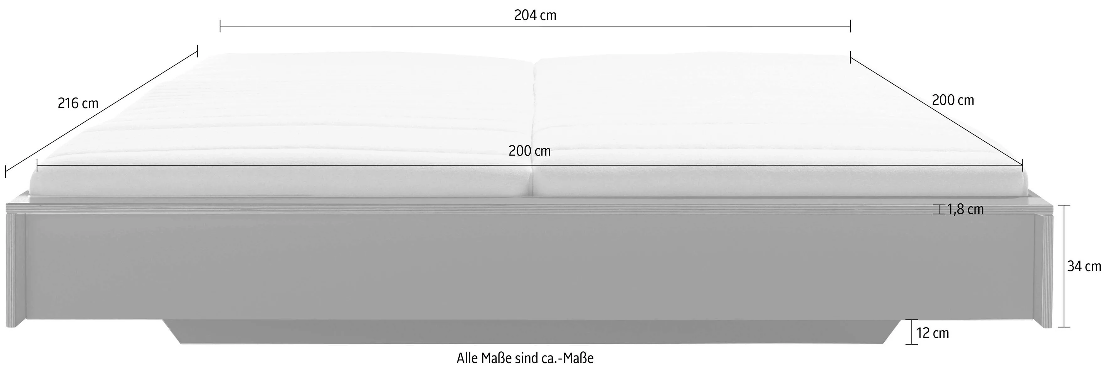 Müller SMALL LIVING Bettgestell "FLAI", ohne Kopfteil in 4 Breiten, klassis günstig online kaufen