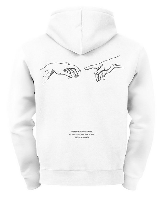 Neverless Hoodie Neverless® Hoodie Backprint Herren Michelangelo Hände Line günstig online kaufen