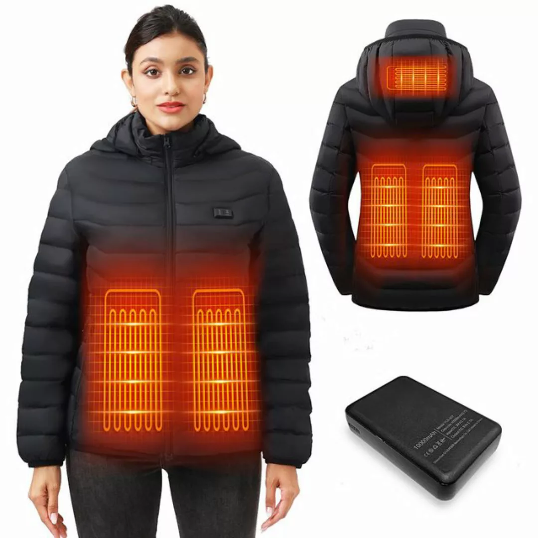 Mincoo Funktionsjacke Winterjacke mit Kapuze Damen Steppjacke USB Lade Heiz günstig online kaufen