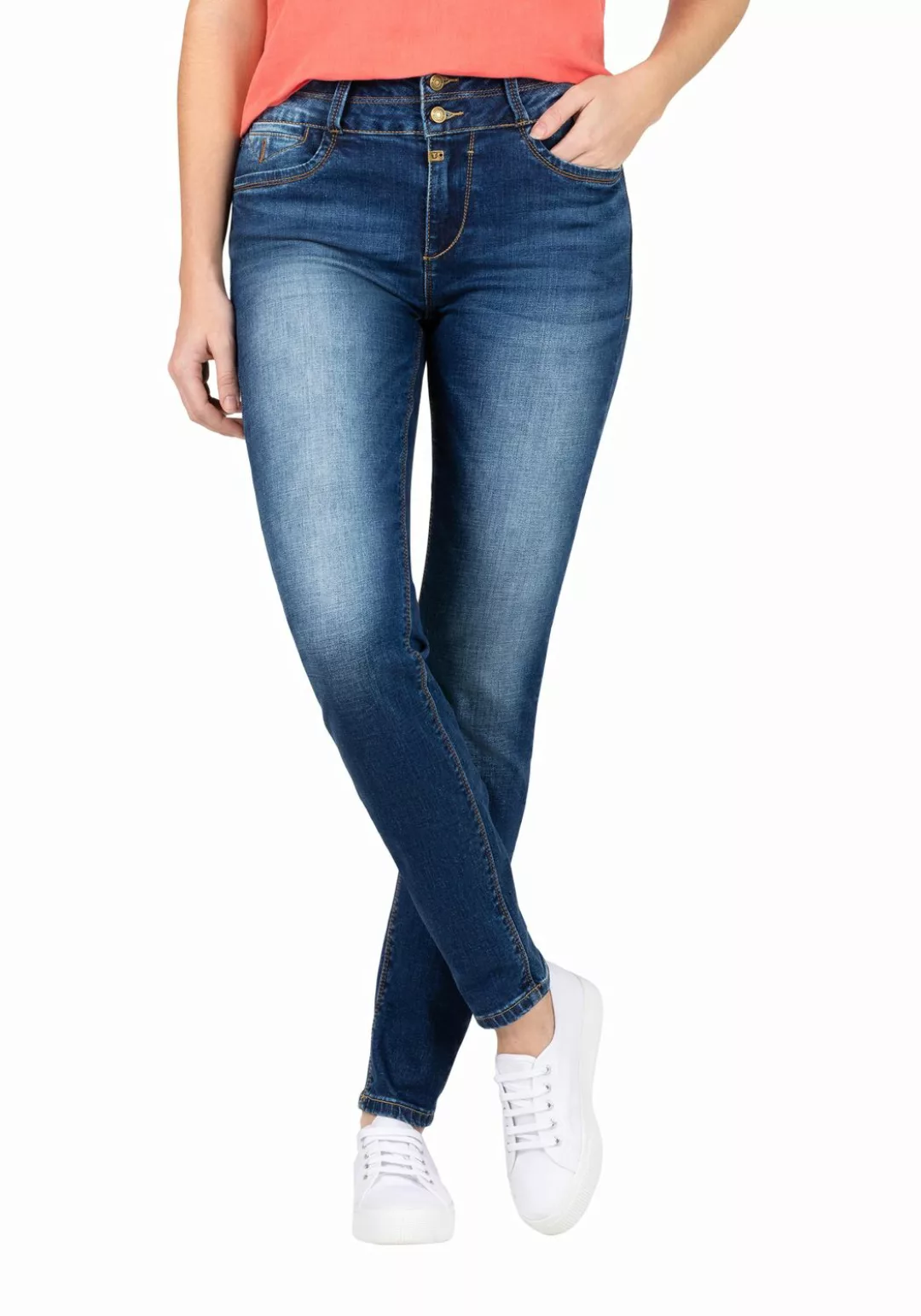 TIMEZONE Damen Jeans SLIM ENAYTZ WOMANSHAPE - Slim Fit - Blau - Grape Blue günstig online kaufen