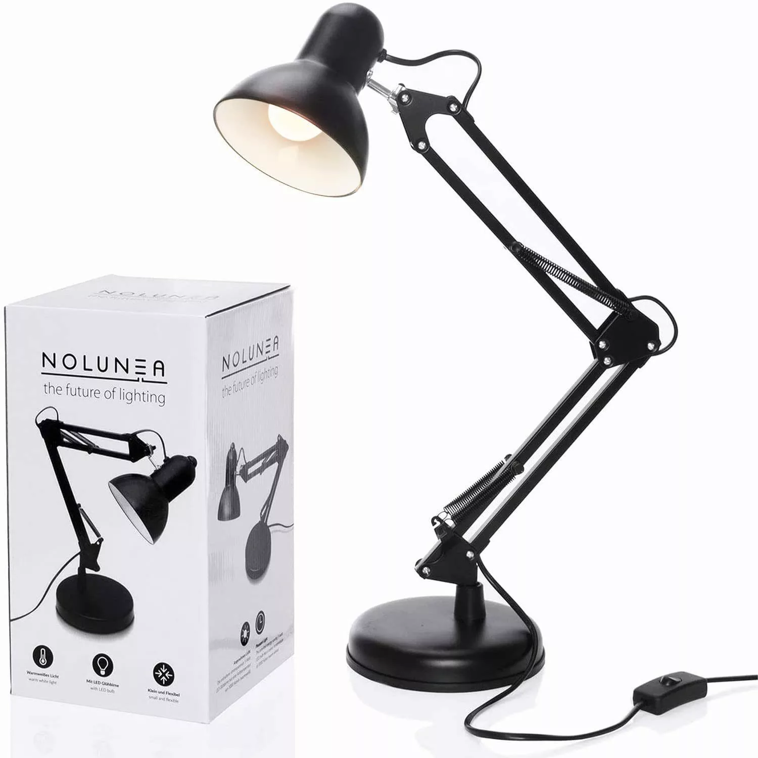 Goods+Gadgets LED Schreibtischlampe Retro Arbeitsplatzlampe Leselampe, günstig online kaufen