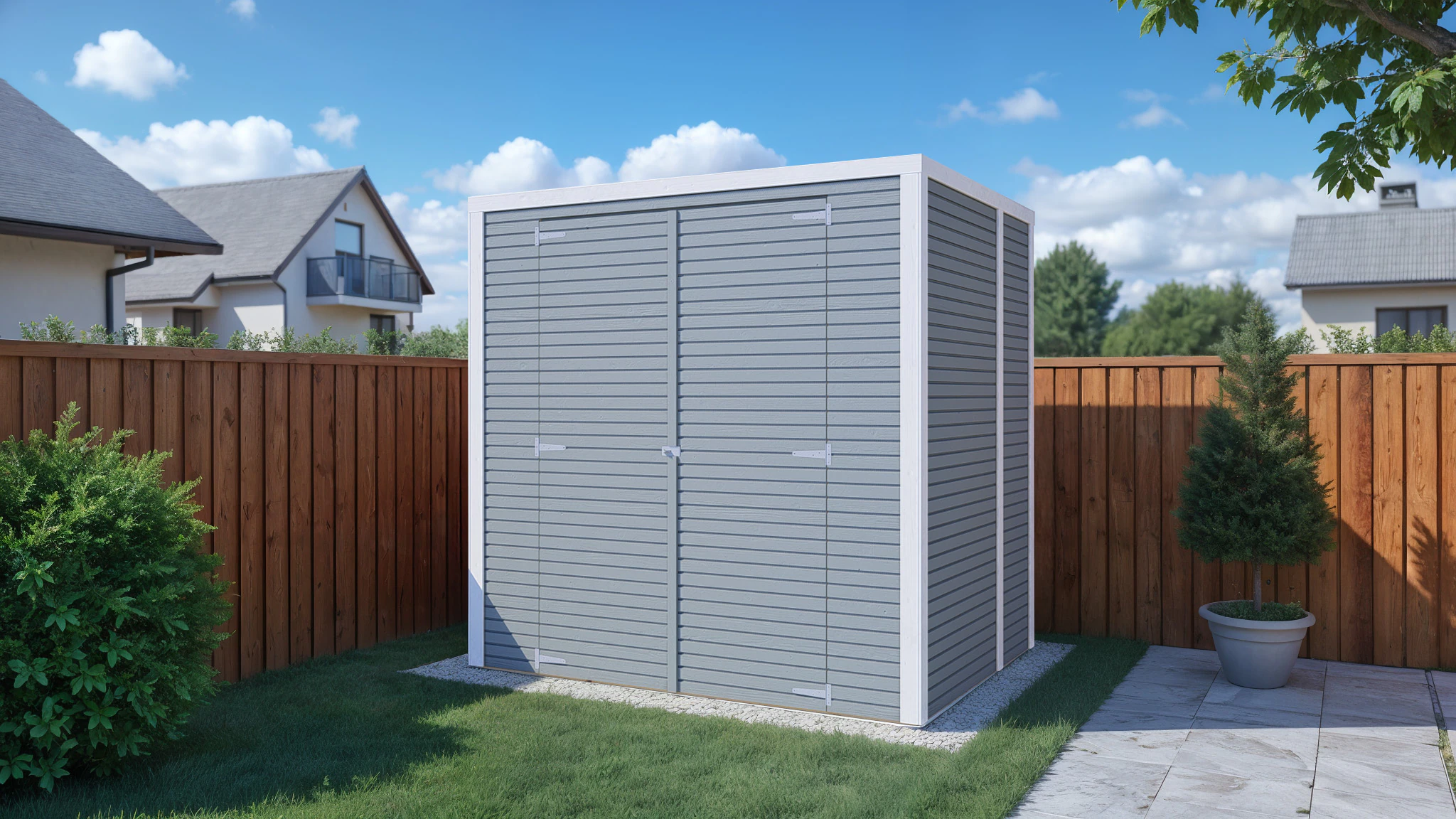 BERTILO Gerätehaus "Box 2, in verschiedenen Farben", Hohe Doppeltür, hohe W günstig online kaufen