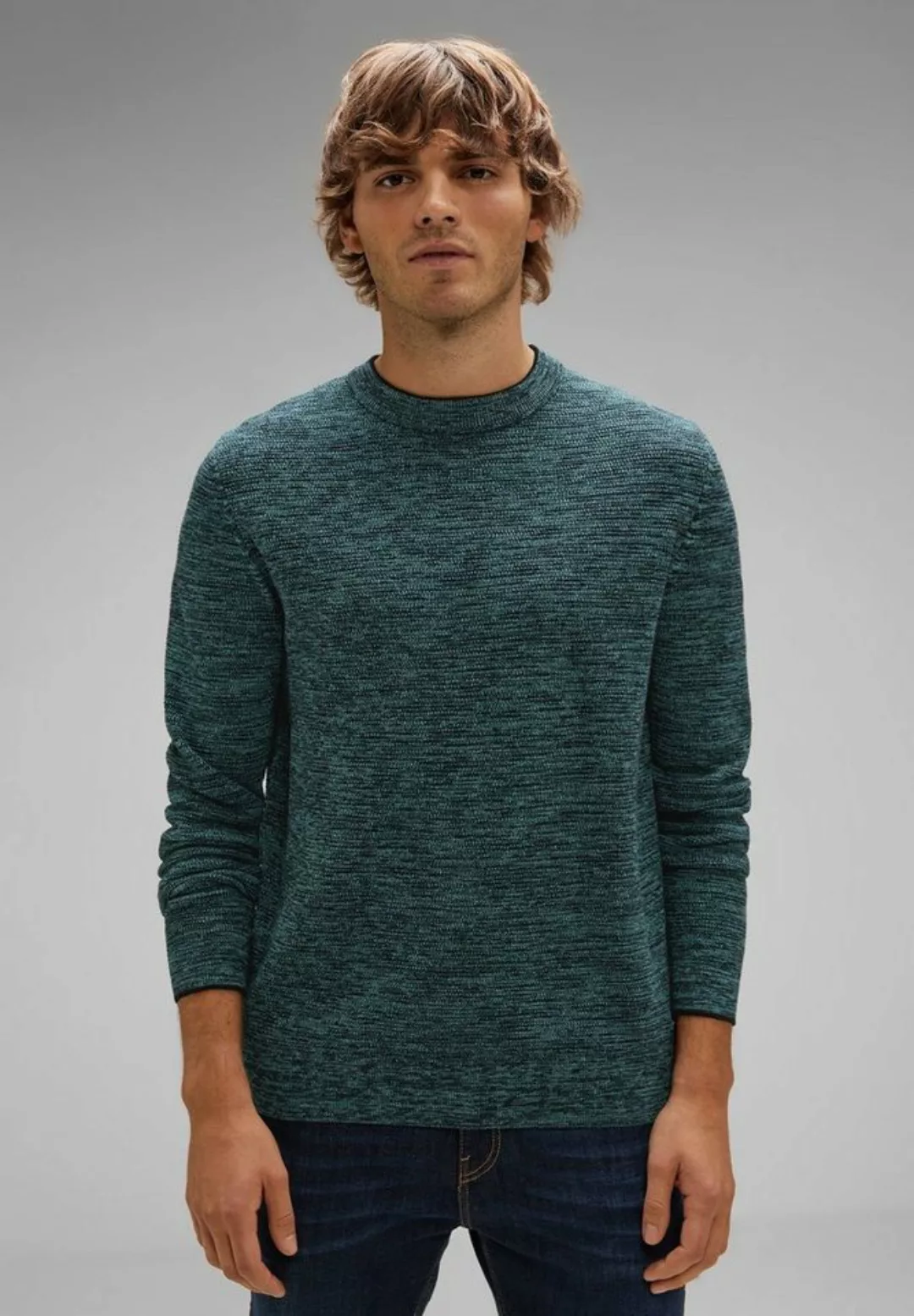 STREET ONE MEN Longpullover aus reiner Baumwolle günstig online kaufen