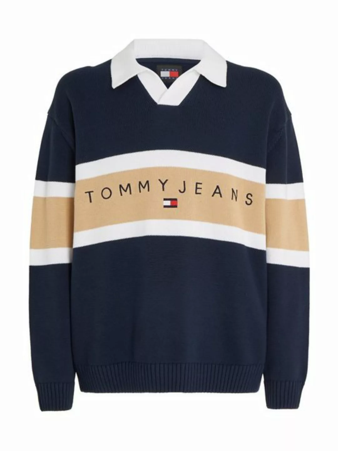 Tommy Jeans Strickpullover TJM RLX TROPHY NECK RUGBY mit V-Ausschnitt günstig online kaufen