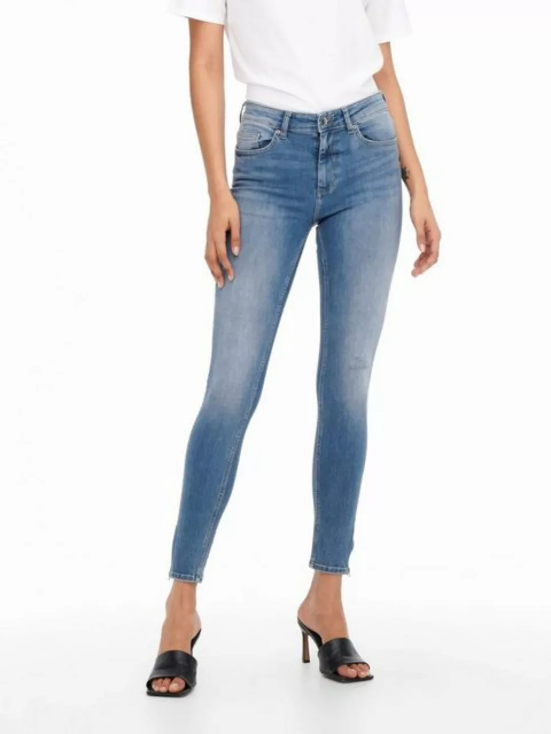 Only Damen Jeans ONLBLUSH MID SK TAI848 - Skinny Fit - Blau - Light Medium günstig online kaufen
