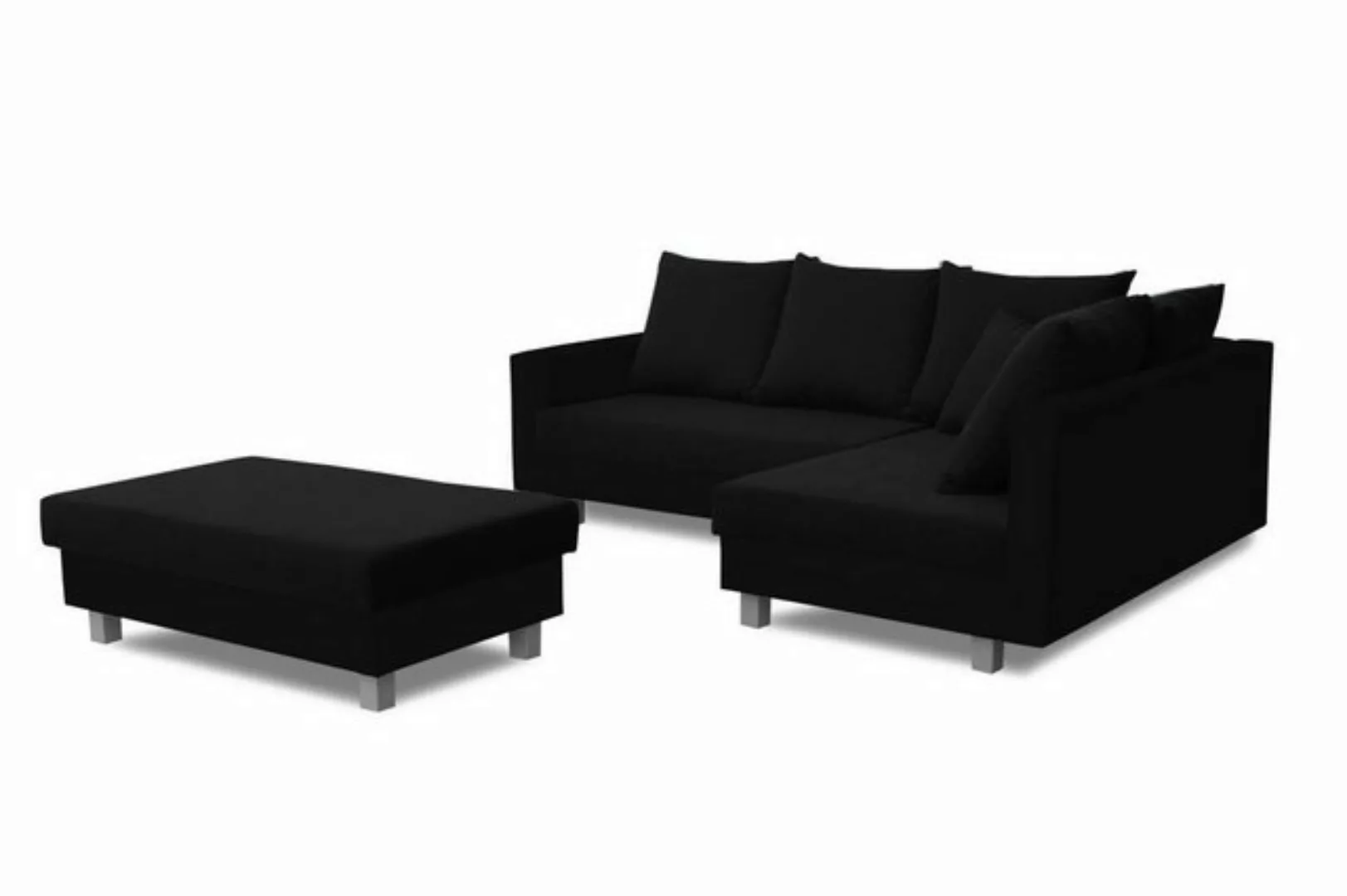 JVmoebel Sofa Ecksofa L-Form mit Puff Design Sofa Ecksofa Couch Polster, Ma günstig online kaufen