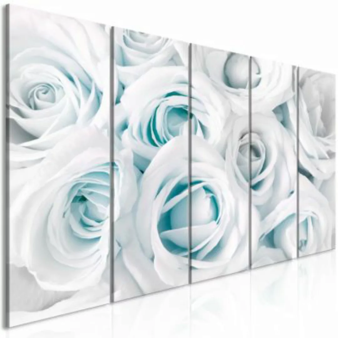 artgeist Wandbild Satin Rose (5 Parts) Narrow Turquoise weiß-kombi Gr. 200 günstig online kaufen