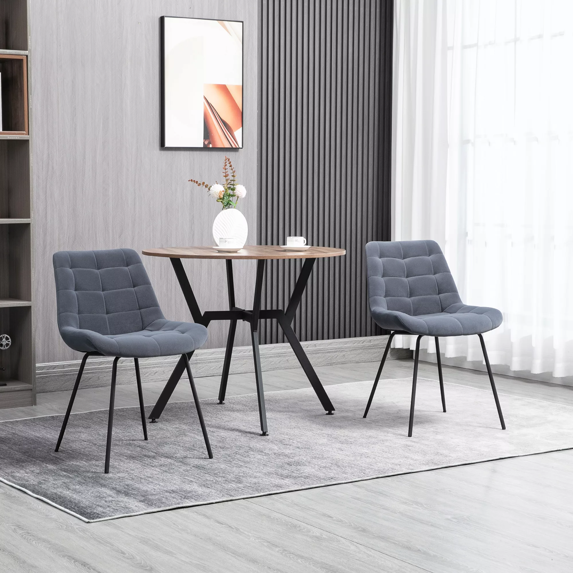 HOMCOM 6er Set Esszimmerstuhl Küchenstuhl Polsterstuhl mit Rückenlehne, Sit günstig online kaufen
