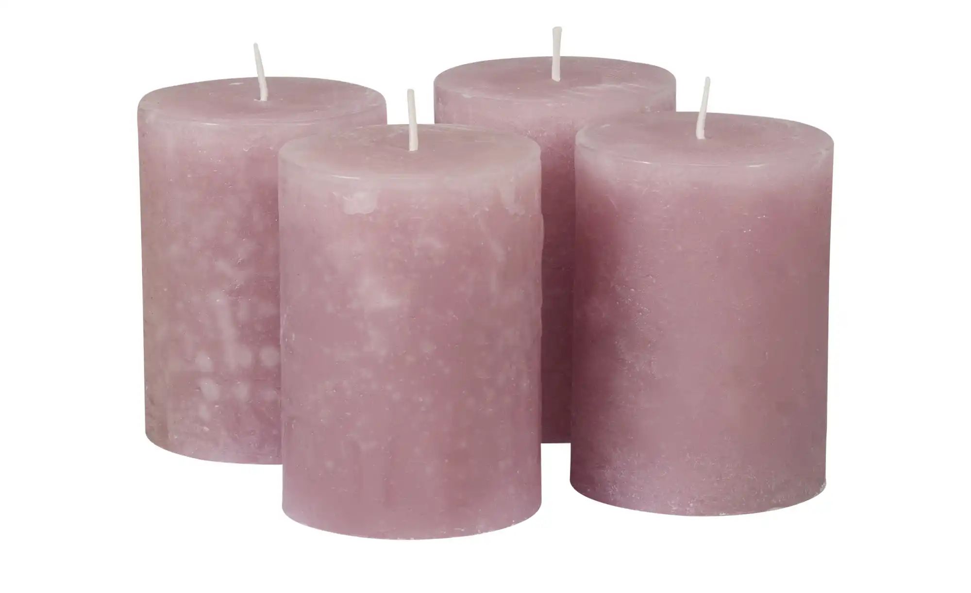 HOME STORY Stumpenkerze  4er-Set   ¦ rosa/pink ¦ Paraffin ¦ Maße (cm): B: 1 günstig online kaufen