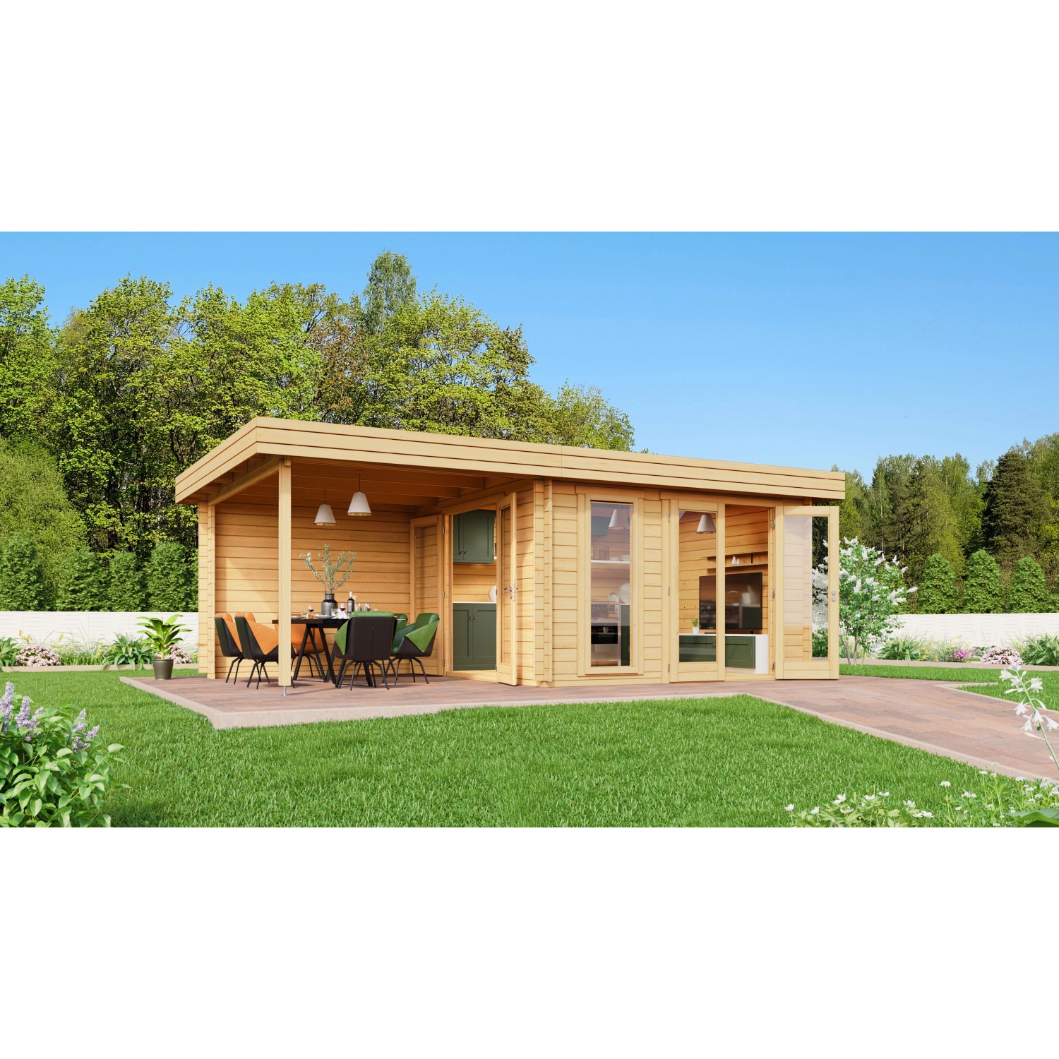 Fjordholz Gartenhaus Modell Ronya 44 Grau Imprägniert günstig online kaufen