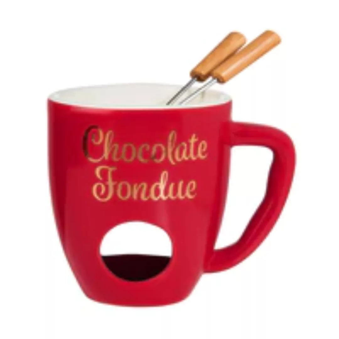 CHOCOLATE FONDUE  Tasse mit 2 Gabeln günstig online kaufen