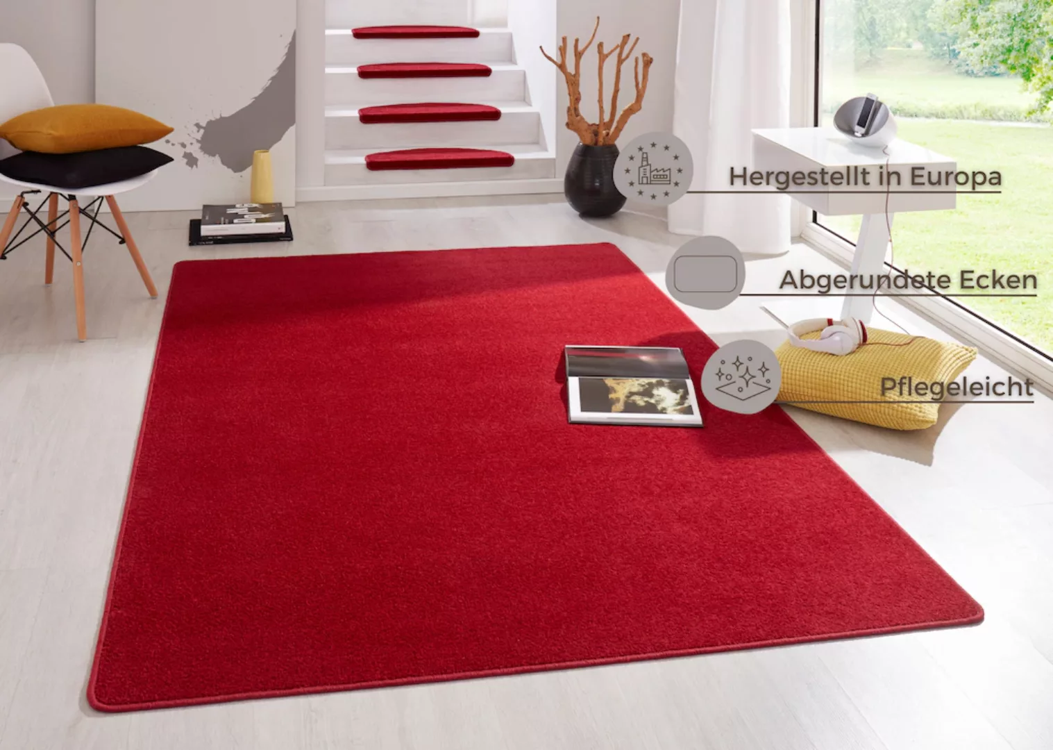 HANSE Home Teppich »Fancy«, rechteckig, Kurzflor, weich, uni, gekettelt, Wo günstig online kaufen